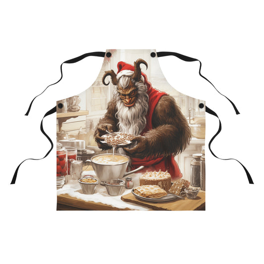 Krampus Baking Treats Apron, Cookie Making Crew Apron, Christmas Apron, Christmas Lights Apron, Cookie Apron,Christmas Gift,Christmas cookie