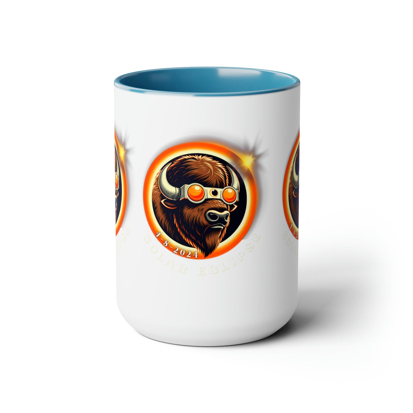 Stunning Solar Eclipse Mug with American Buffalo Design, Artisan Ceramic Drinkware, Celestial Solar Eclipse American Buffalo Mug Ceramic Cup