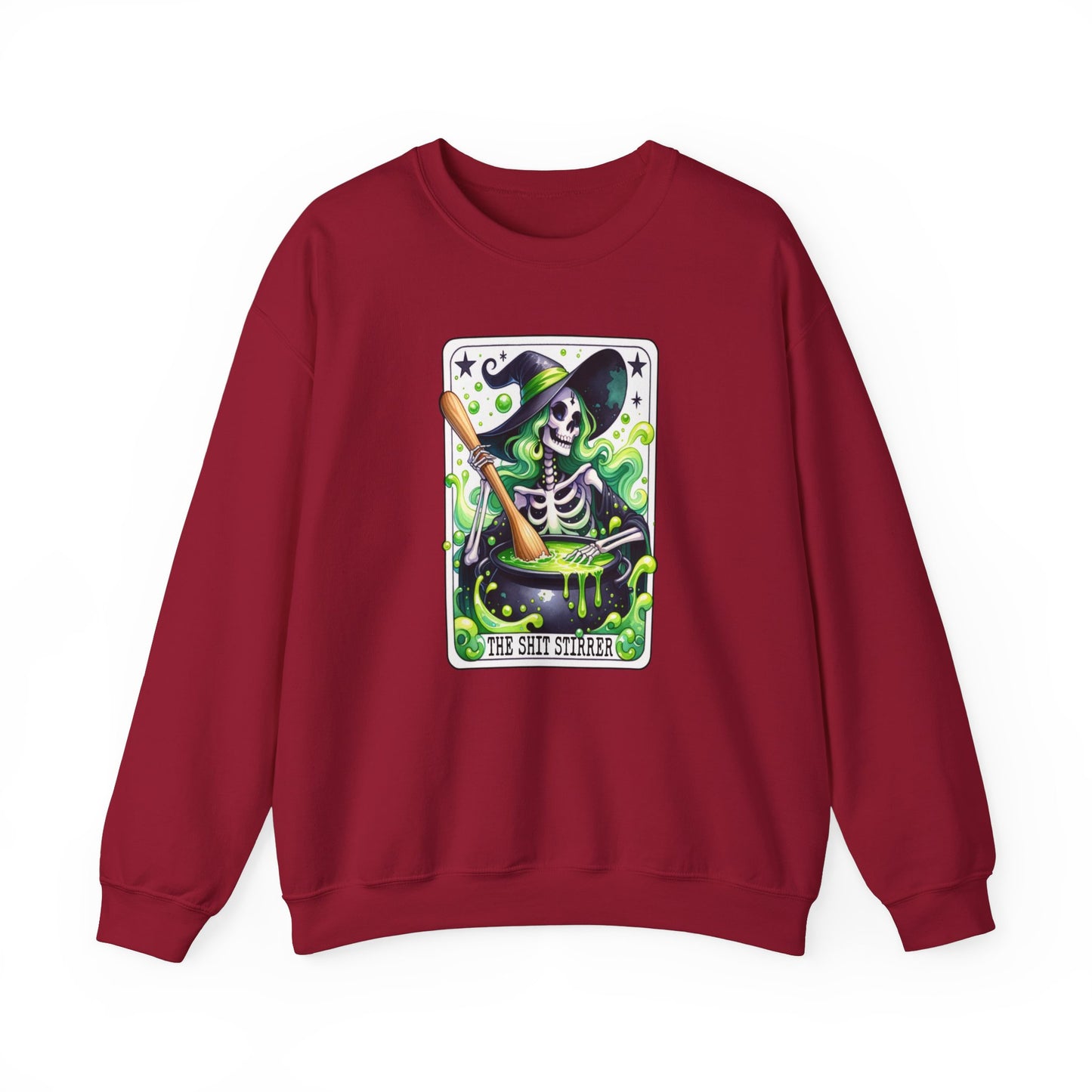 Witch Tarot Card Sweatshirt, Skeleton Witch Sweatshirt, Unisex Tarot Card Shirt, Book Lover Gift, Bookish Gift,Tarot Lover Sweatshirt