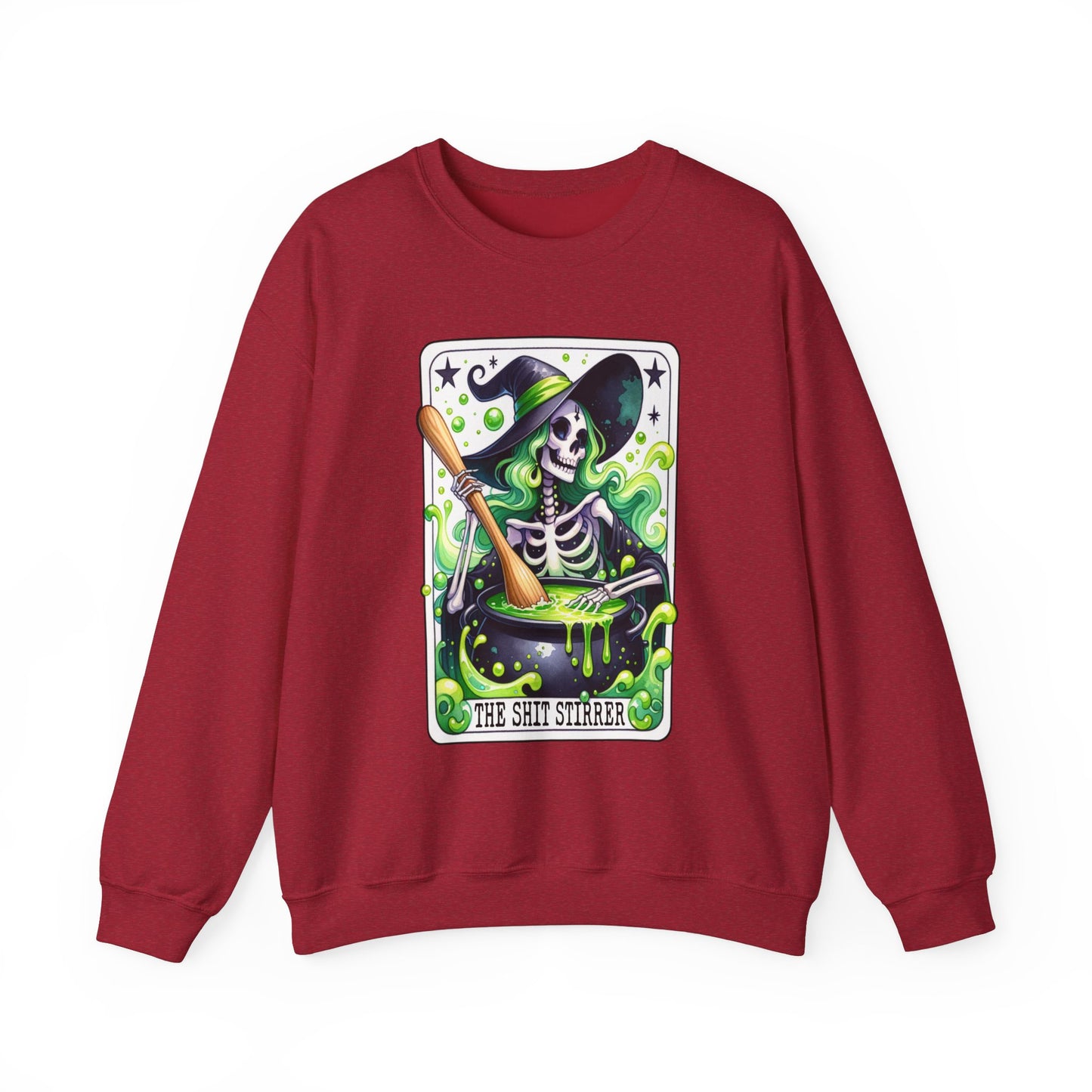 Witch Tarot Card Sweatshirt, Skeleton Witch Sweatshirt, Unisex Tarot Card Shirt, Book Lover Gift, Bookish Gift,Tarot Lover Sweatshirt