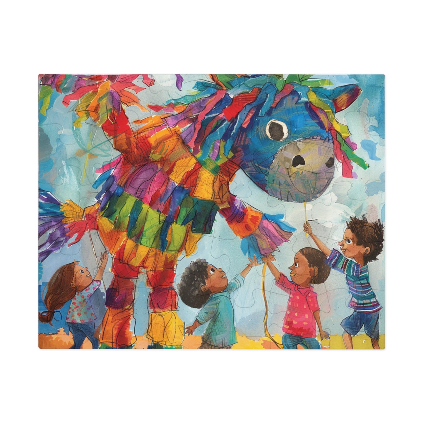 Interactive Children's Pinata Puzzle, Playful Party Game (30, 110, 252, 500,1000-Piece),Colorful Kids Playing with Pinata Puzzle, Fun Party