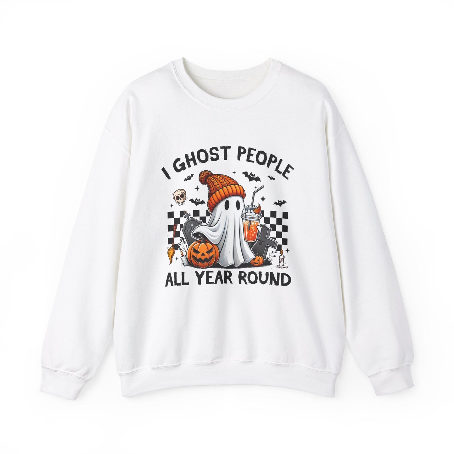 I Ghost People All Year Round Sweatshirt, Cute Ghost Sweatshirt, Funny Spooky Sweatshirt, Womens Ghost Sweatshirt, Spooky Season