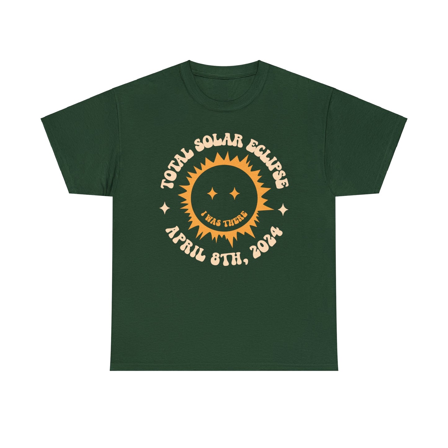 Total Solar Eclipse April 8 2024 Groovy T-shirt with Smiling Sun Design, Vintage-Inspired Total Solar Eclipse 2024 Tee with Eclipsed Sun