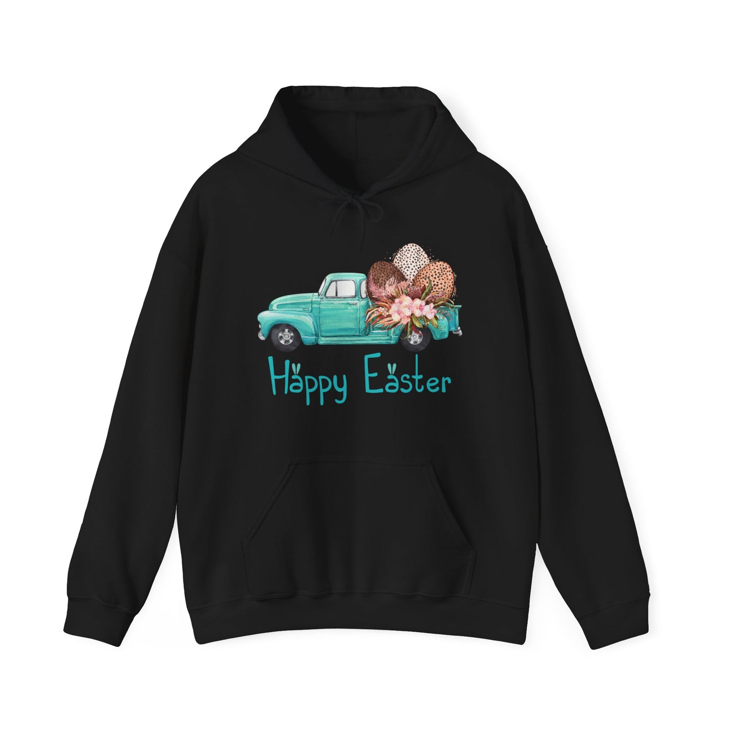 Happy Easter Vintage Truck Hooded Sweatshirt, Vintage Truck Easter, Womens Easter Sweater, Pink Easter Truck Sweater, Funny Easter Day Gift, Easter Day Apparel