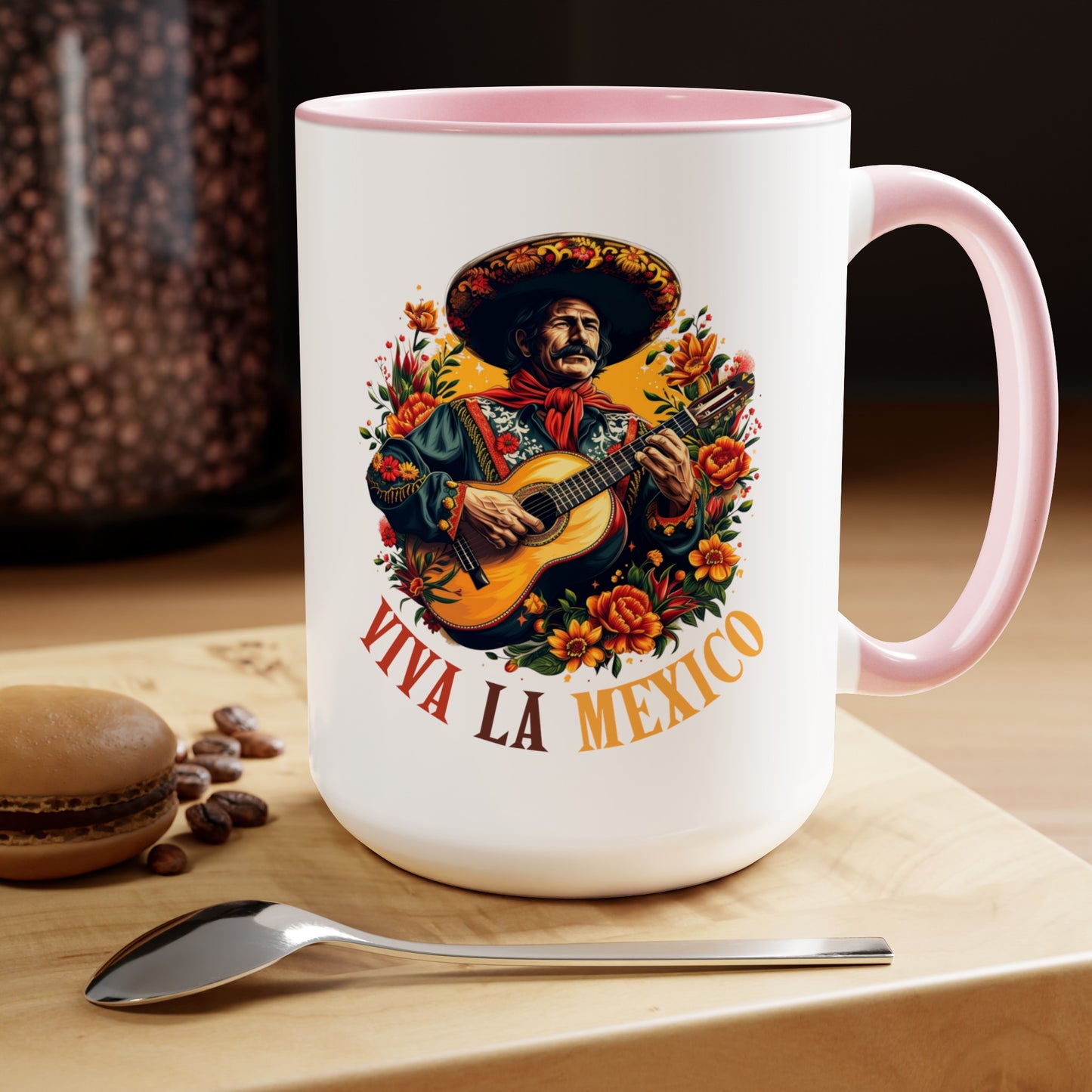 Viva La Mexico Mariachi Mug - Colorful 15 oz. Cup for Coffee Lovers, Fiesta Ready Mug - Viva La Mexico Mariachi Coffee Cup for Music Lovers