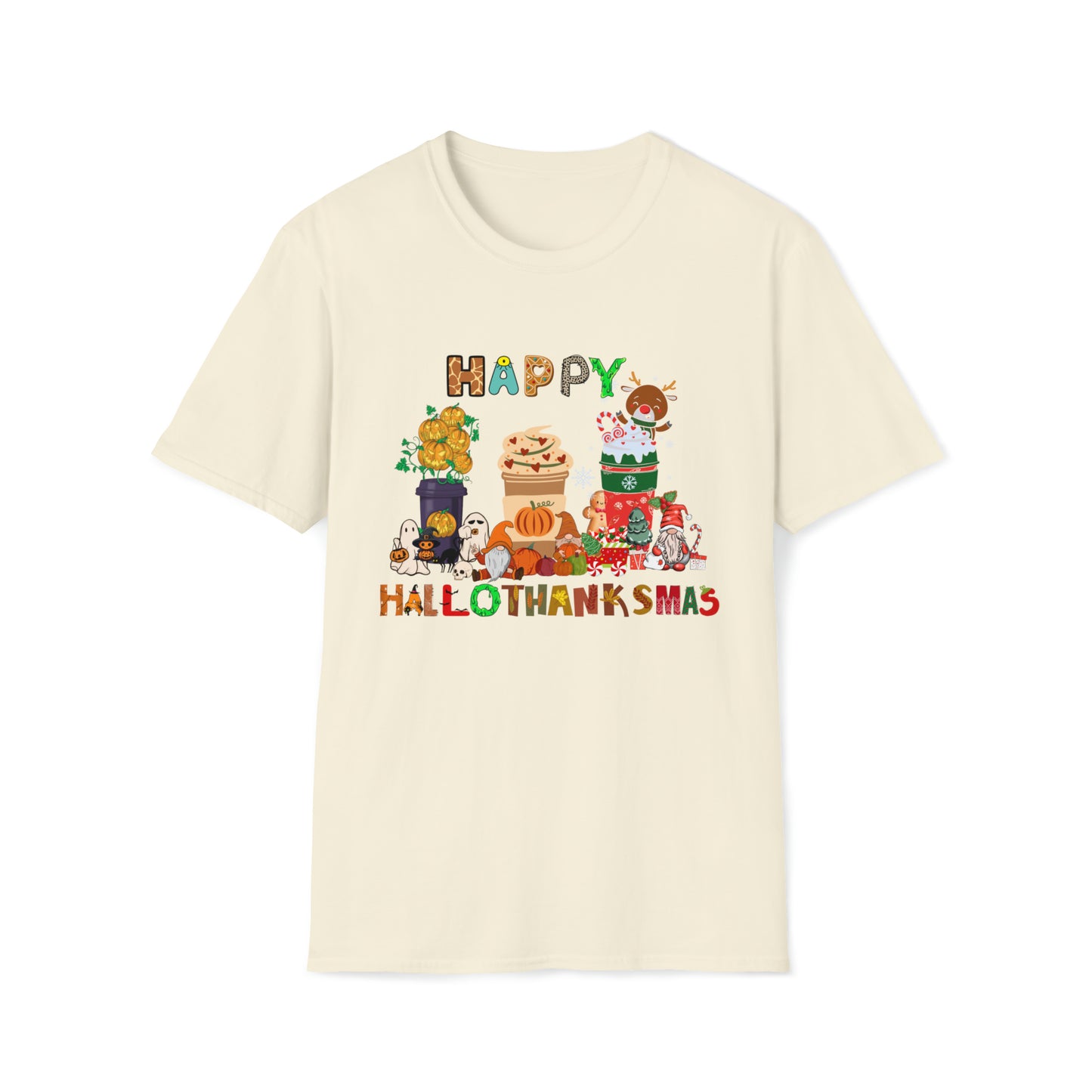 Halloween Thanksgiving Christmas Shirt, Happy HalloThanksMas Sweatshirts, Happy Hallothanksmas Shirts, Funny Halloween Shirt, Christmas