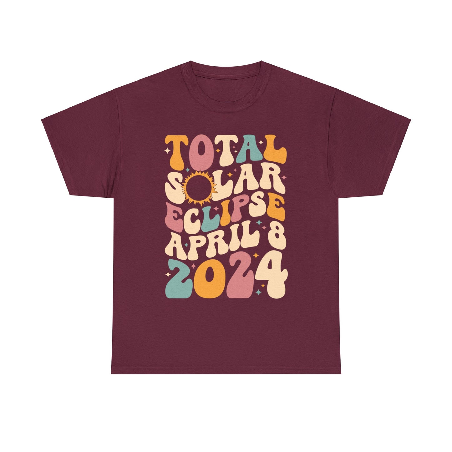 Hip Retro Tee with Total Solar Eclipse April 8 2024, Astronomical Shirt, Retro Groovy Total Solar Eclipse T-Shirt, April 8 2024 Science Tee