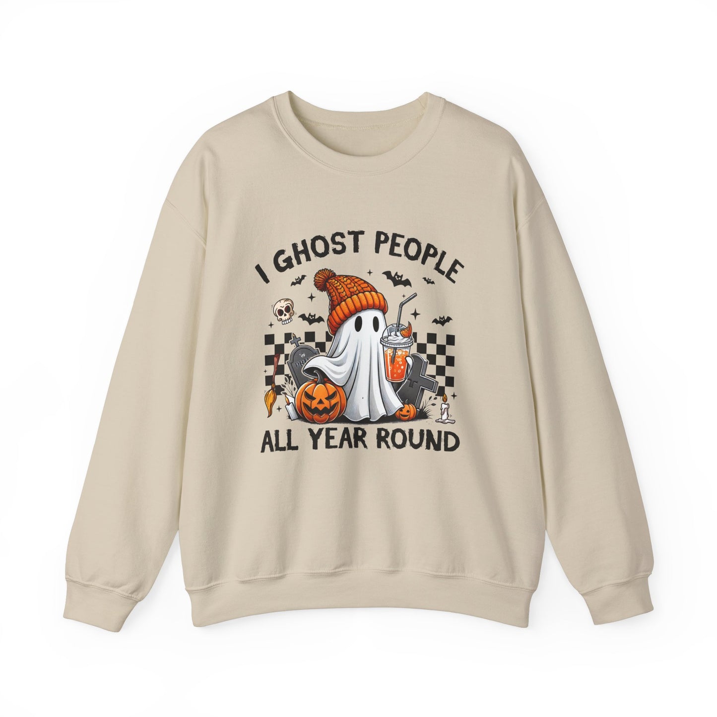 I Ghost People All Year Round Sweatshirt, Cute Ghost Sweatshirt, Funny Spooky Sweatshirt, Womens Ghost Sweatshirt, Spooky Season