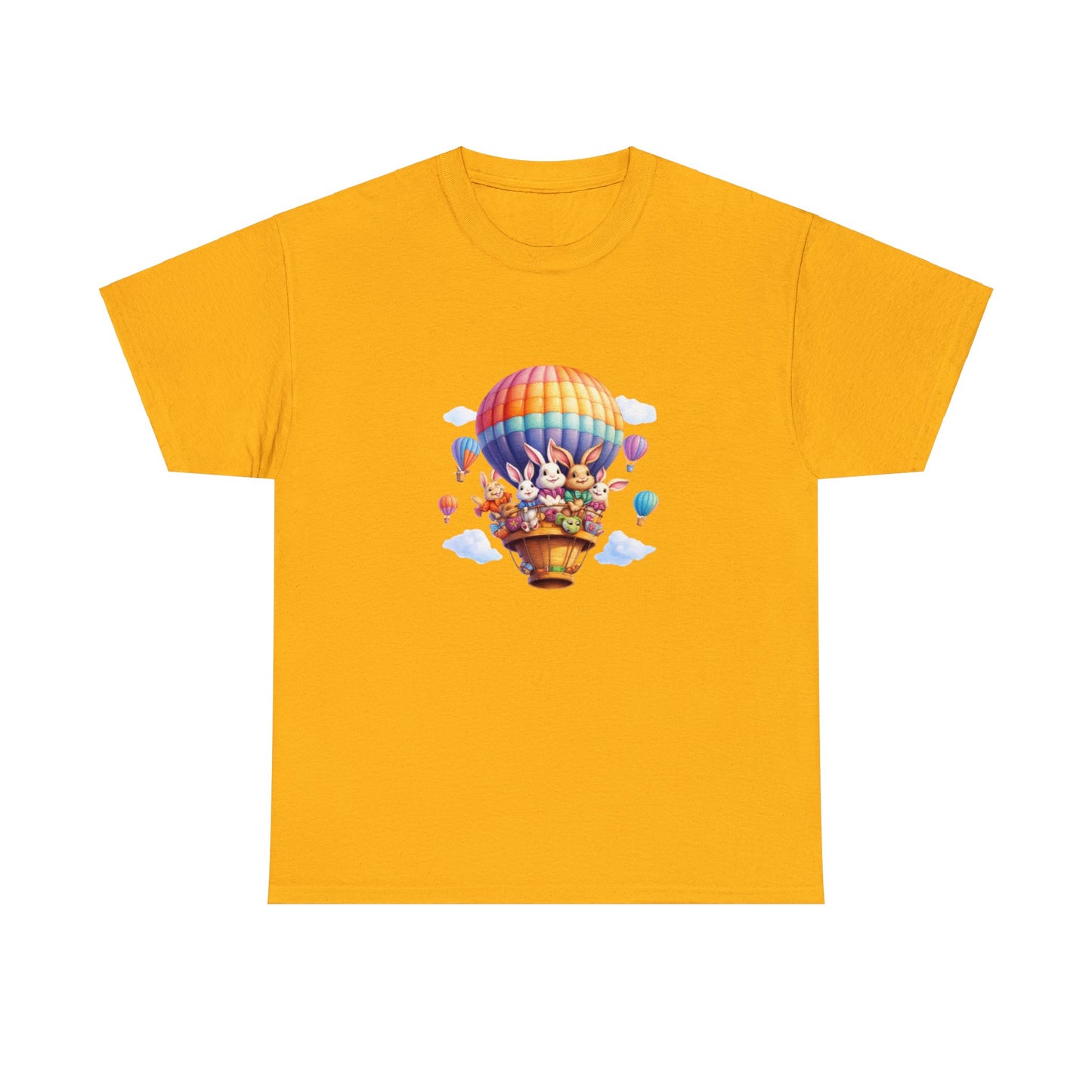 Stay Stylish this Easter with a Unique Bunny Hot Air Balloon Shirt - Limited Edition Design!  Unisex Heavy Cotton Tee