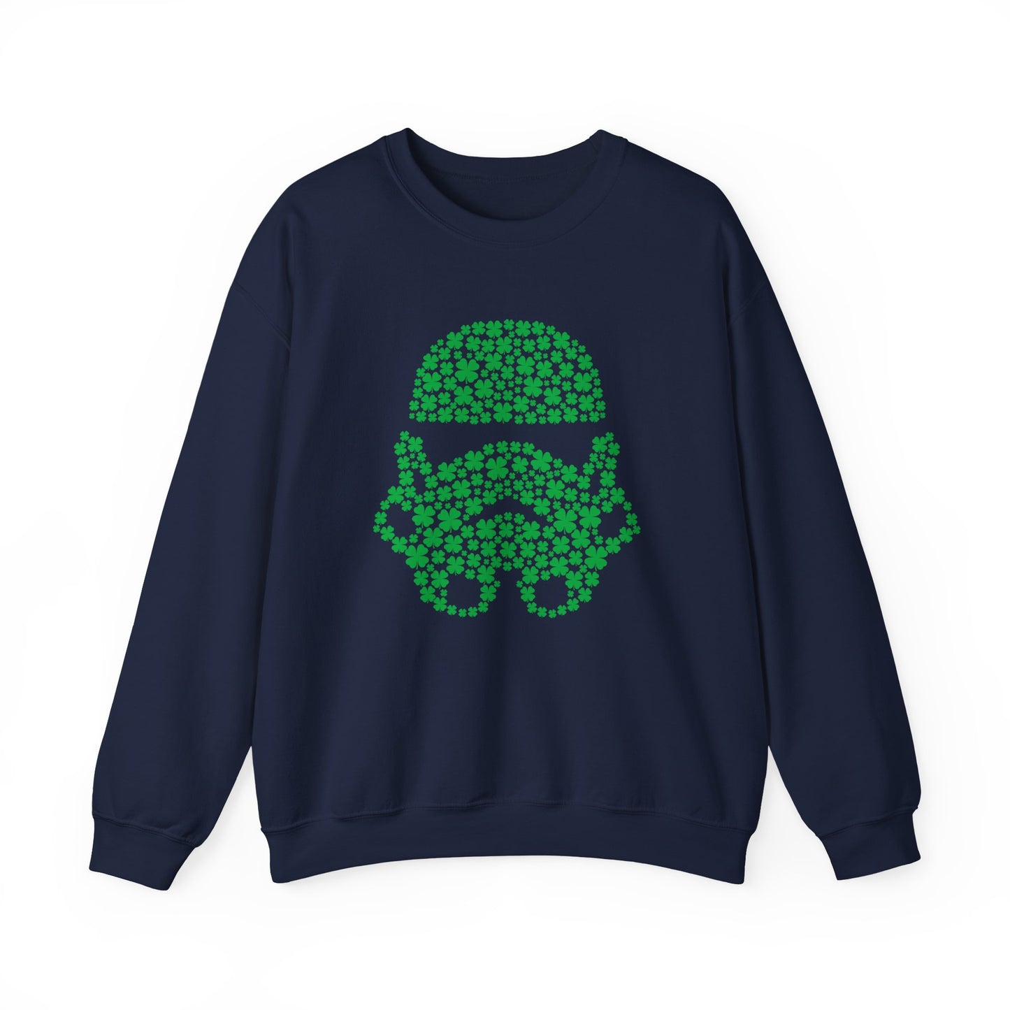 Galactic Love Defender Sweatshirt - Stormtrooper Clover Edition for St. Patrick's Day, St Pattys Day Sweatshirt, Four Leaf Clover Sweater