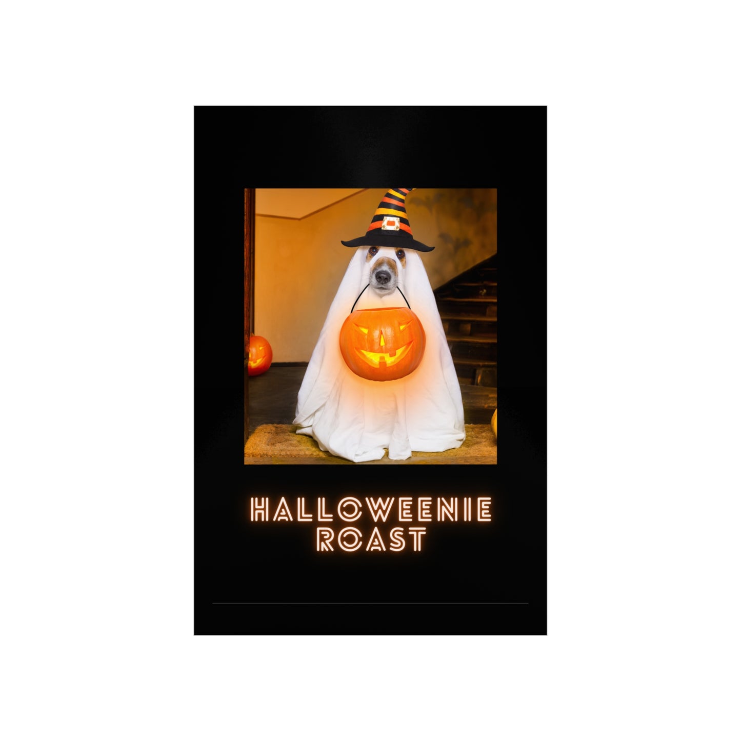 Holloweenie Roast - Halloween Poster - Halloween Wall Decor - Halloween Wall Art - Halloween Dog