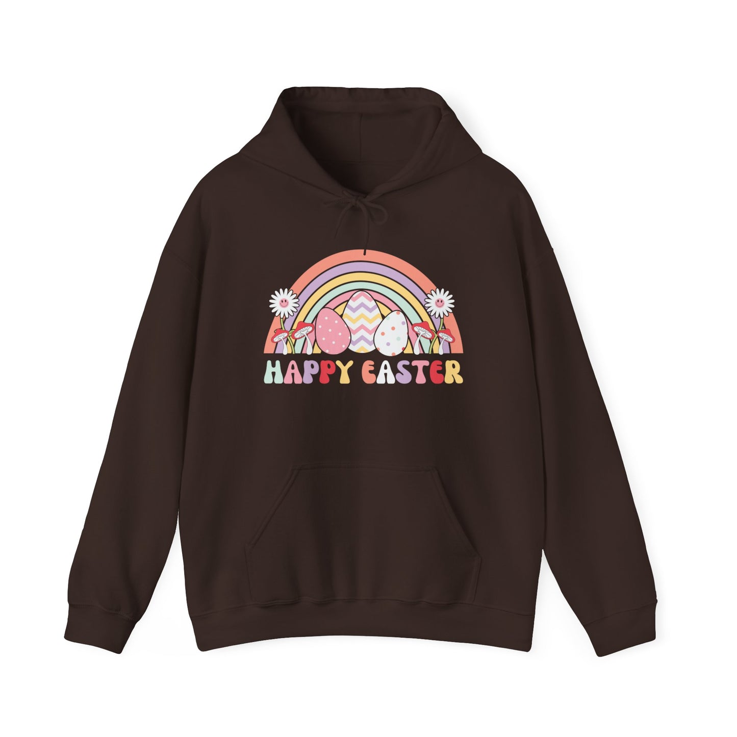 Happy Easter Rainbow Hooded Sweatshirt, Happy Easter Bunny Sweatshirt, Easter Sweatshirt, Leopard Bunny Sweatshirt, Happy Easter Sweater