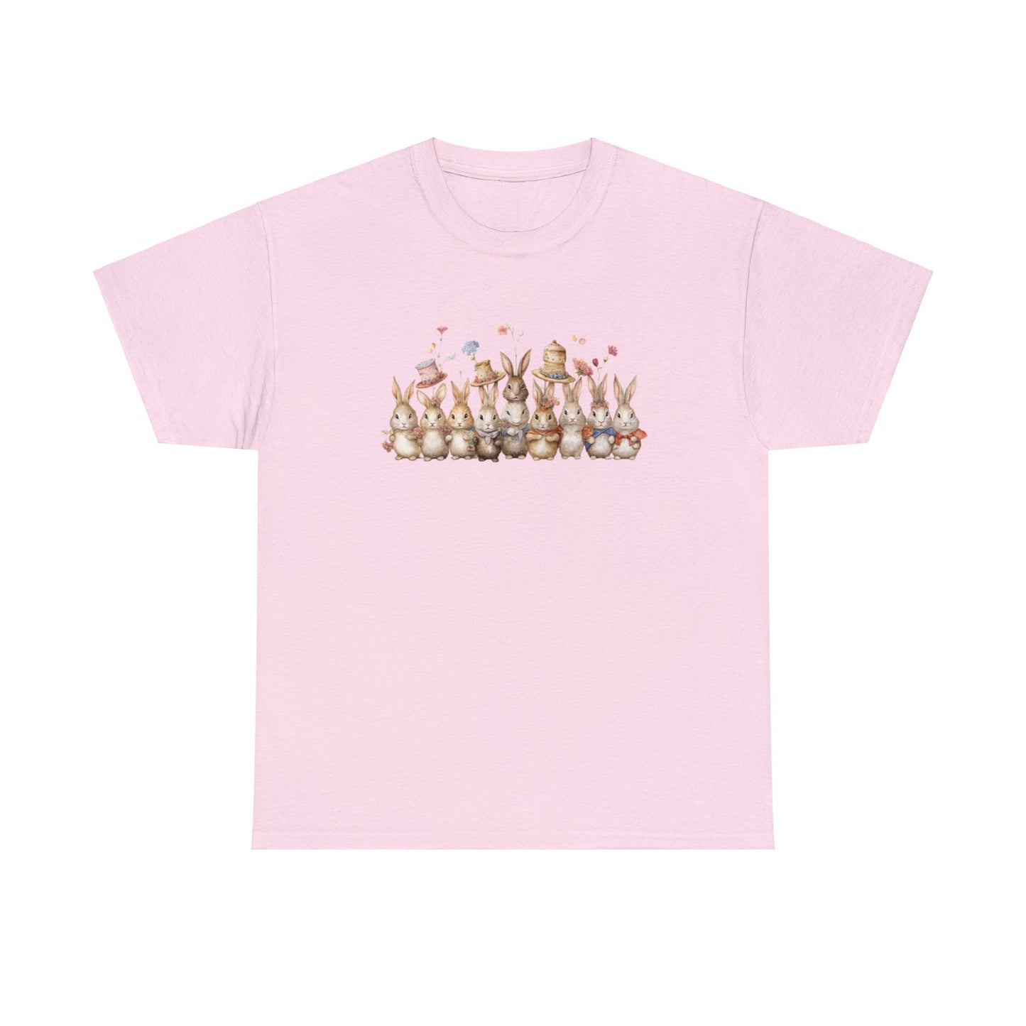 Vintage-inspired Cute Easter Bunny Posse T-Shirt - Easter Egg Hunt Apparel Unisex Heavy Cotton Tee, Retro Bunny Squad Tee