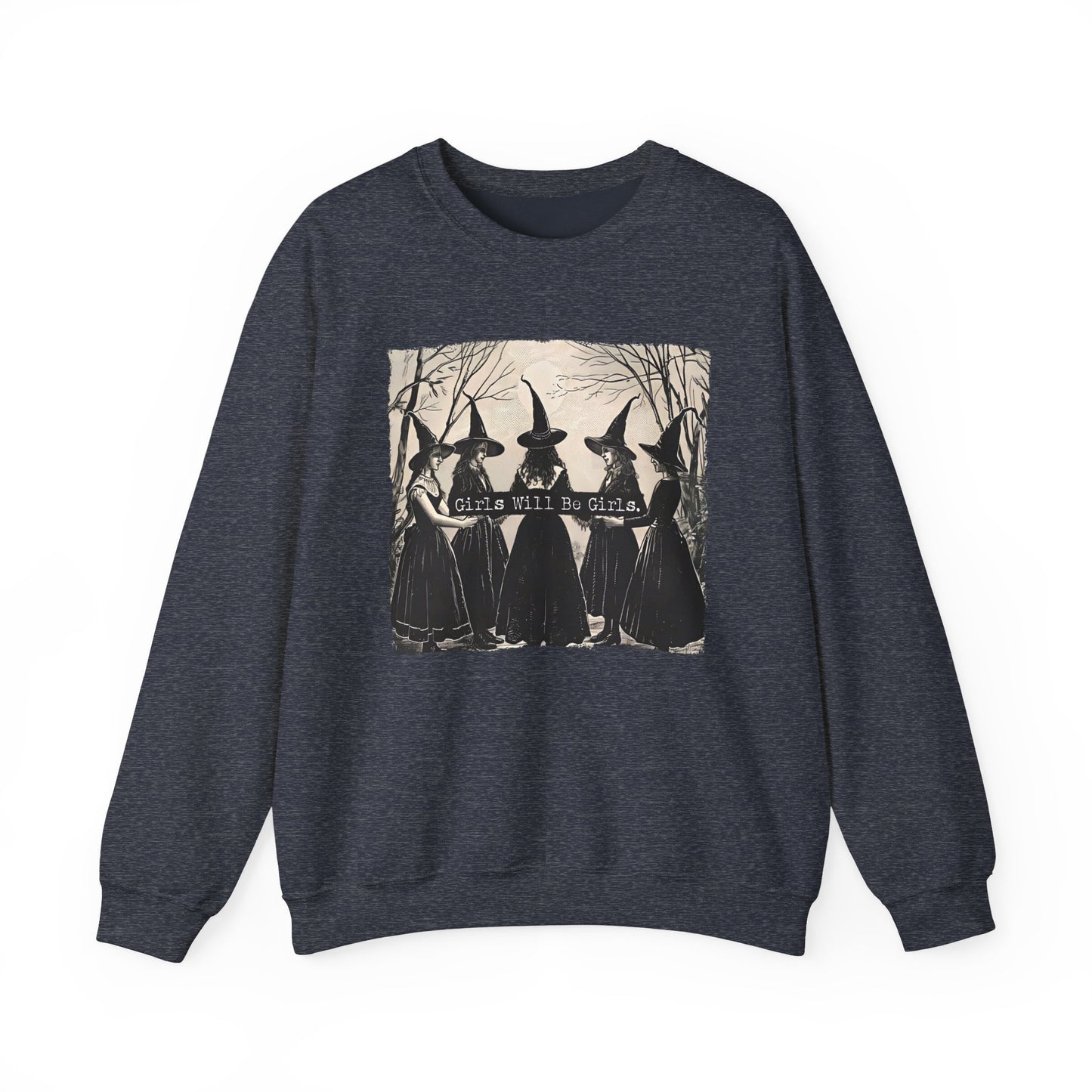 Girls Will Be Girls Halloween Witch Sweatshirt, Witch Sweatshirt, Halloween Women Sweatshirt, Witchy Vibes Tees, Halloween Gift for Women