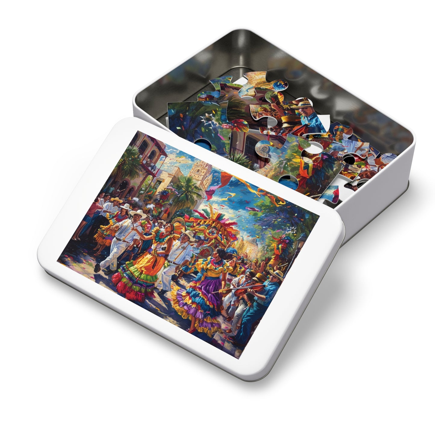 Vibrant Day of the Dead Puzzle - Festive Parade Scene for Mindful Relaxation (30, 110, 252, 500,1000-Piece),Fiesta Parade Puzzle for Family