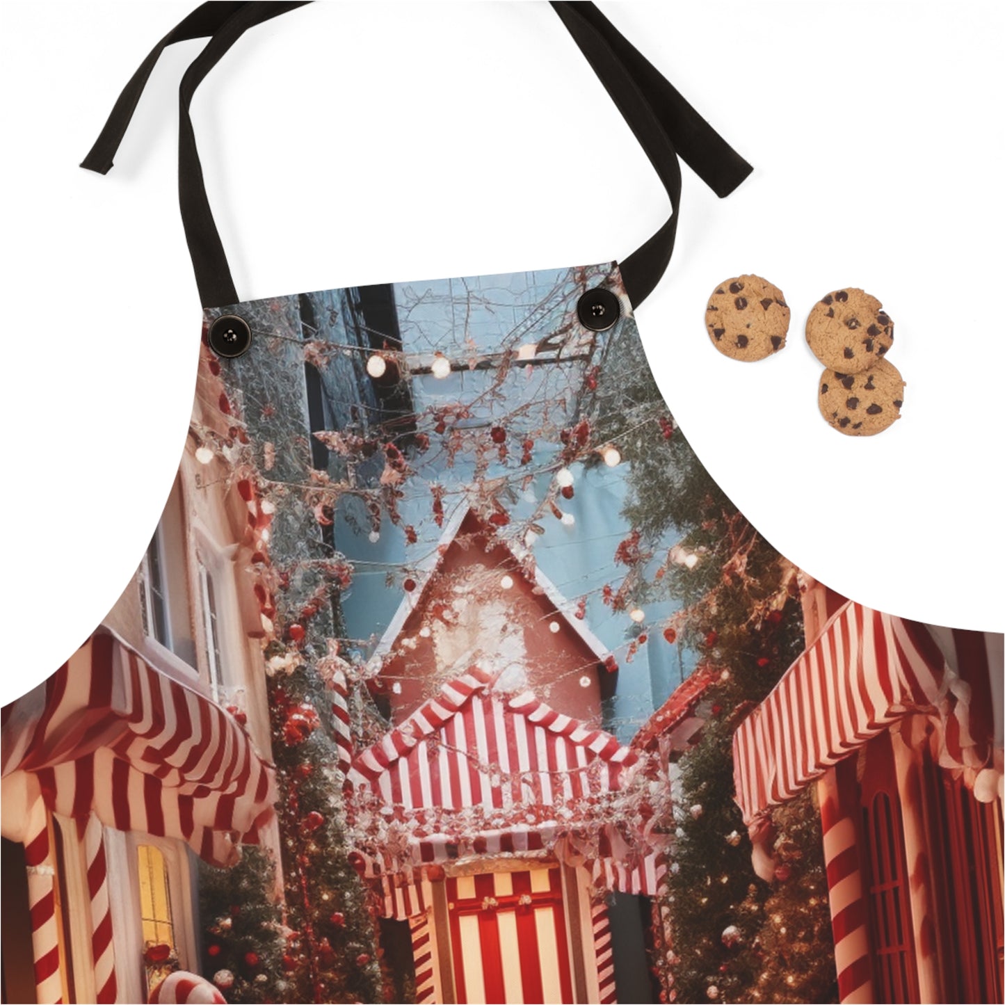 Candy Cane Lane Apron, Cookie Making Crew Apron, Christmas Apron, Christmas Lights Apron, Cookie Apron,Christmas Gift,Christmas cookie apron