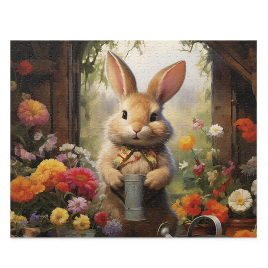 Garden Bunny Spring Puzzle, Easter Eggs Bunny Jigsaw Puzzle (120, 252, 500-Piece) Family Puzzles, Puzzles for Kids,Easter Gifts,Easter Decor