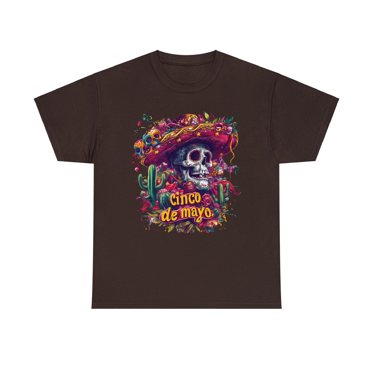 Day of the Dead Inspired Cinco de Mayo Shirt, Skull in Sombrero, Fun Party Tee, Festive Cinco de Mayo Shirt - Unique Mexican Holiday Tee