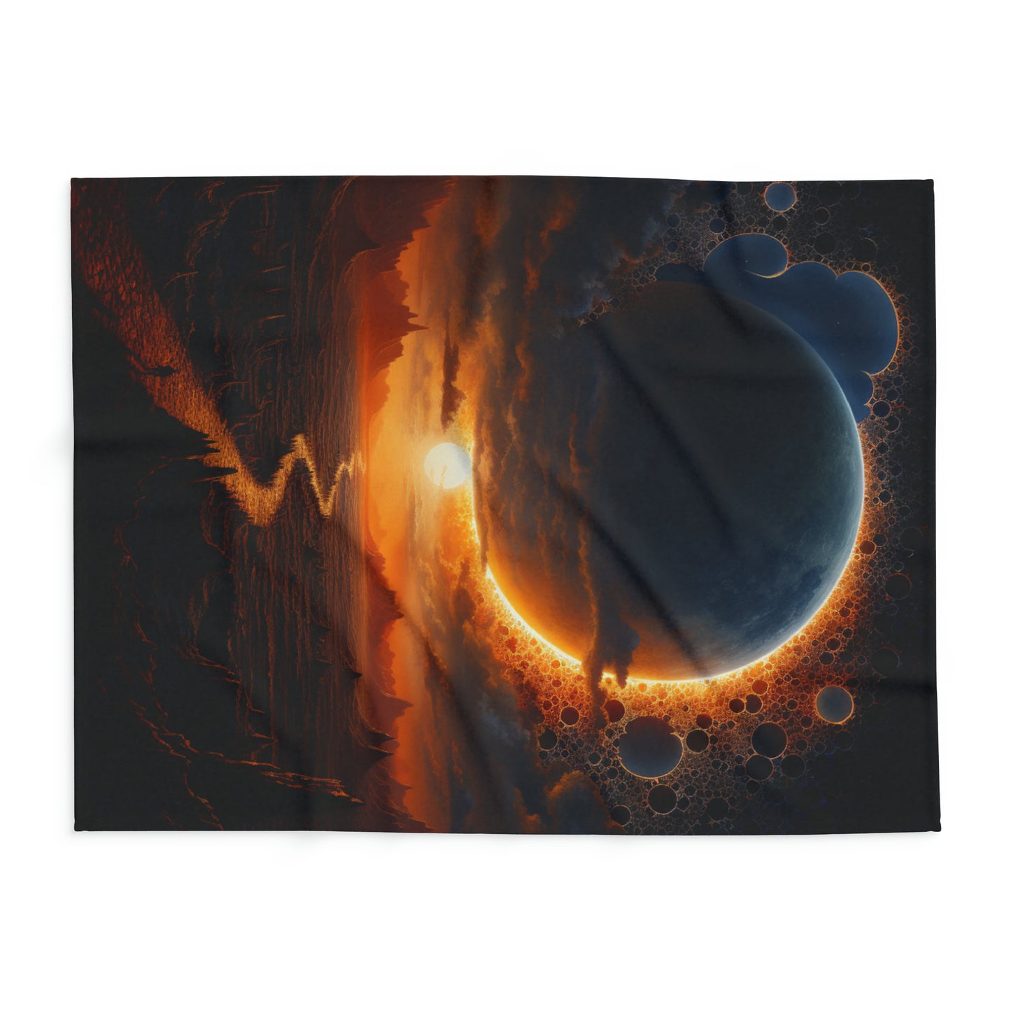 Stellar Eclipse Fleece Blanket: Explore the Galaxy with the Sun and Moon as Your Guide, Artic Fleece Blanket