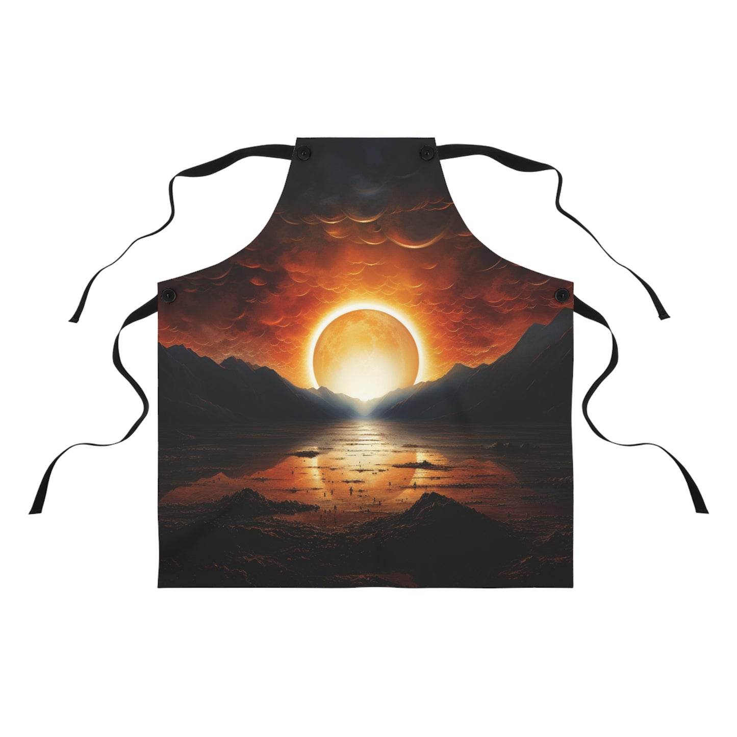 Enjoy Kitchen Time with a View: Stunning Mountain Sunset Apron(AOP)