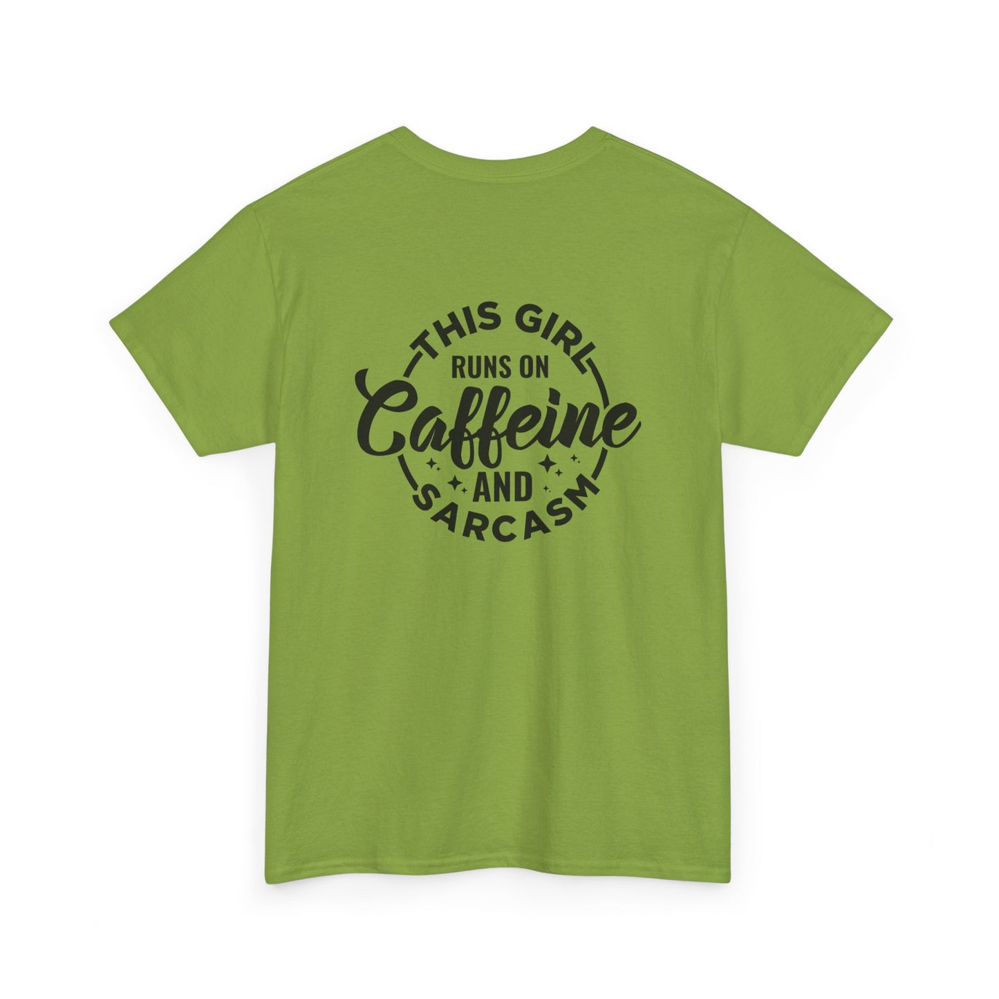 Coffee Lover Gift: This Girl Runs on Caffeine and Sarcasm Tshirt, Sassy Caffeine Addict Shirt - This Girl Runs on Caffeine and Sarcasm Tee