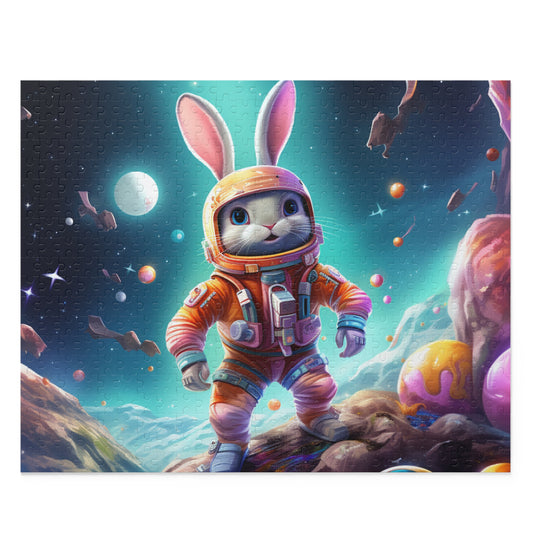 Easter In Space Puzzle, Easter Eggs Bunny Jigsaw Puzzle (120, 252, 500-Piece) Family Puzzles, Puzzles for Kids, Easter Gifts, Easter Decor