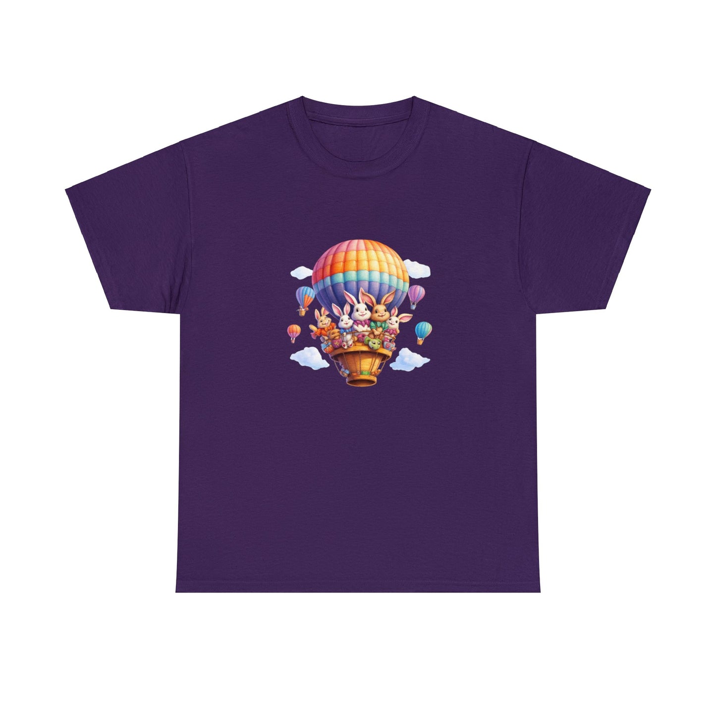 Stay Stylish this Easter with a Unique Bunny Hot Air Balloon Shirt - Limited Edition Design!  Unisex Heavy Cotton Tee