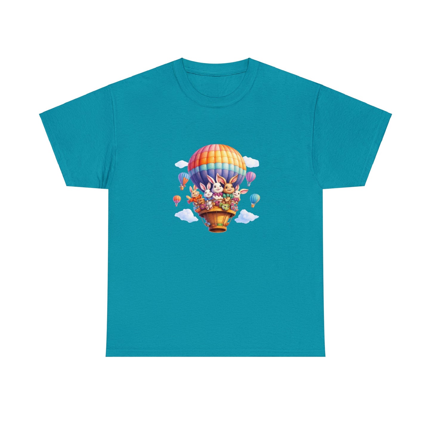 Stay Stylish this Easter with a Unique Bunny Hot Air Balloon Shirt - Limited Edition Design!  Unisex Heavy Cotton Tee