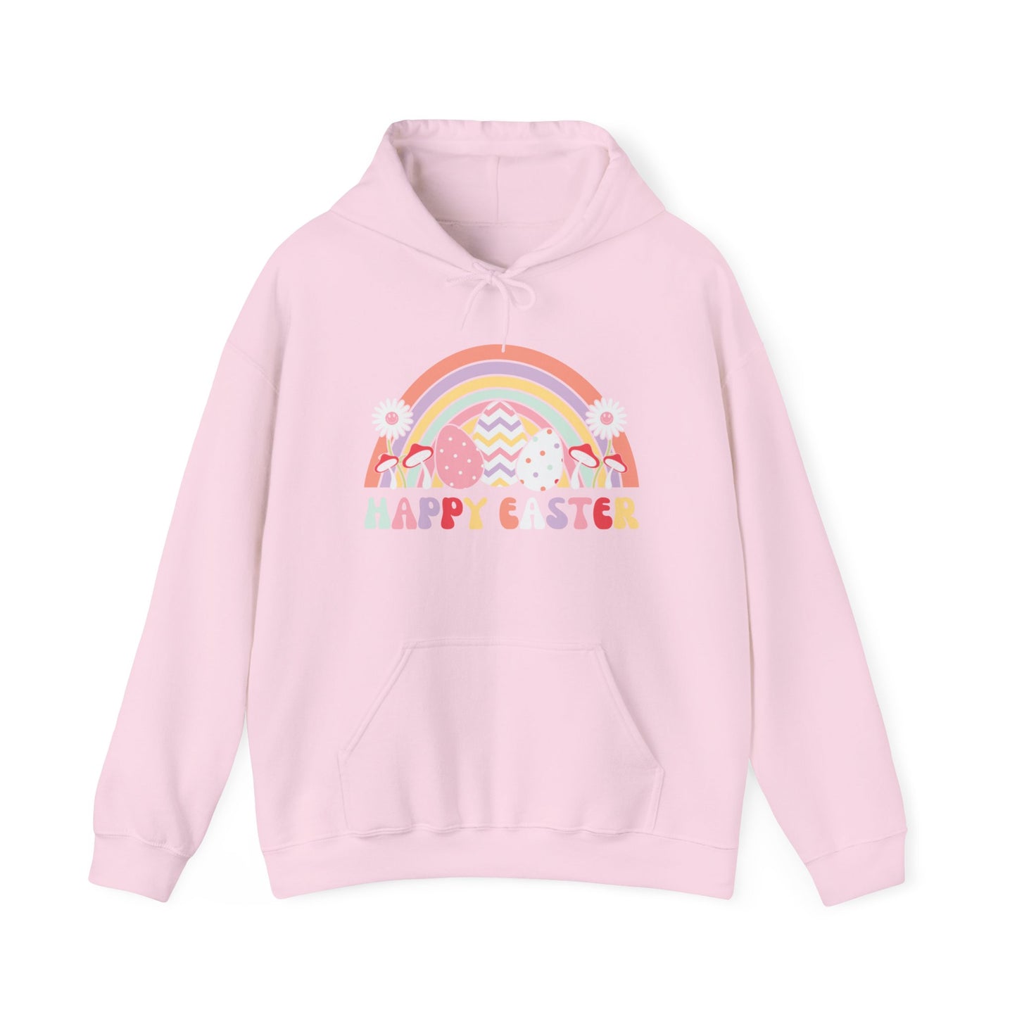 Happy Easter Rainbow Hooded Sweatshirt, Happy Easter Bunny Sweatshirt, Easter Sweatshirt, Leopard Bunny Sweatshirt, Happy Easter Sweater