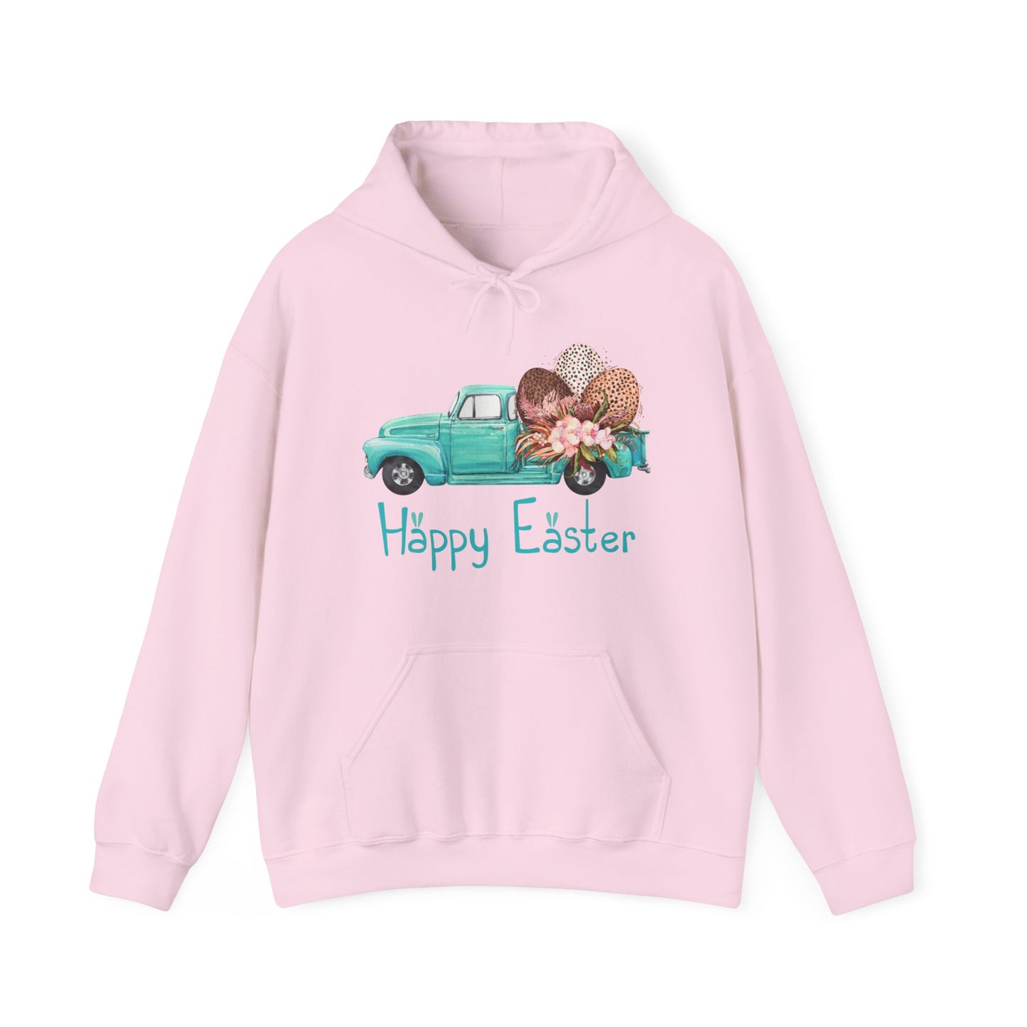 Happy Easter Vintage Truck Hooded Sweatshirt, Vintage Truck Easter, Womens Easter Sweater, Pink Easter Truck Sweater, Funny Easter Day Gift, Easter Day Apparel