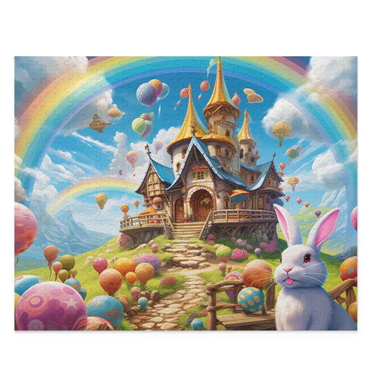 Easter Wonderland Puzzle, Easter Eggs Bunny Jigsaw Puzzle (120, 252, 500-Piece) Family Puzzles, Puzzles for Kids, Easter Gifts, Easter Decor