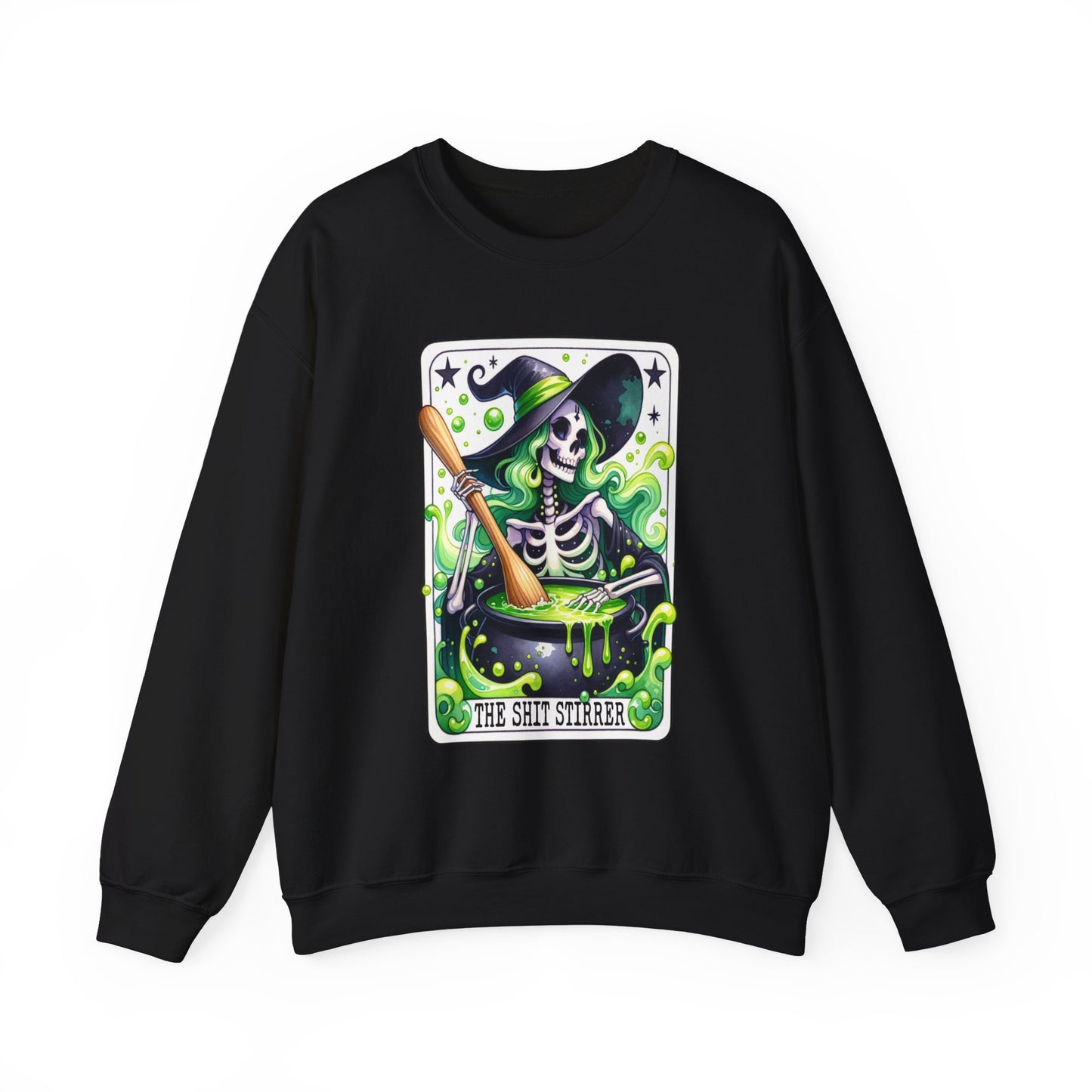 Witch Tarot Card Sweatshirt, Skeleton Witch Sweatshirt, Unisex Tarot Card Shirt, Book Lover Gift, Bookish Gift,Tarot Lover Sweatshirt