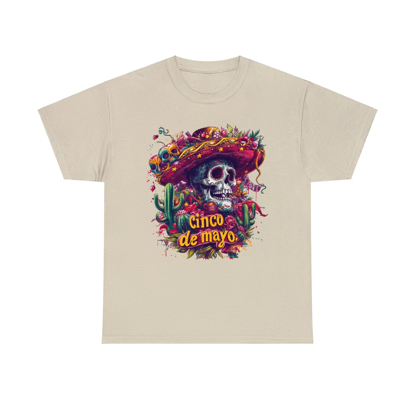 Day of the Dead Inspired Cinco de Mayo Shirt, Skull in Sombrero, Fun Party Tee, Festive Cinco de Mayo Shirt - Unique Mexican Holiday Tee