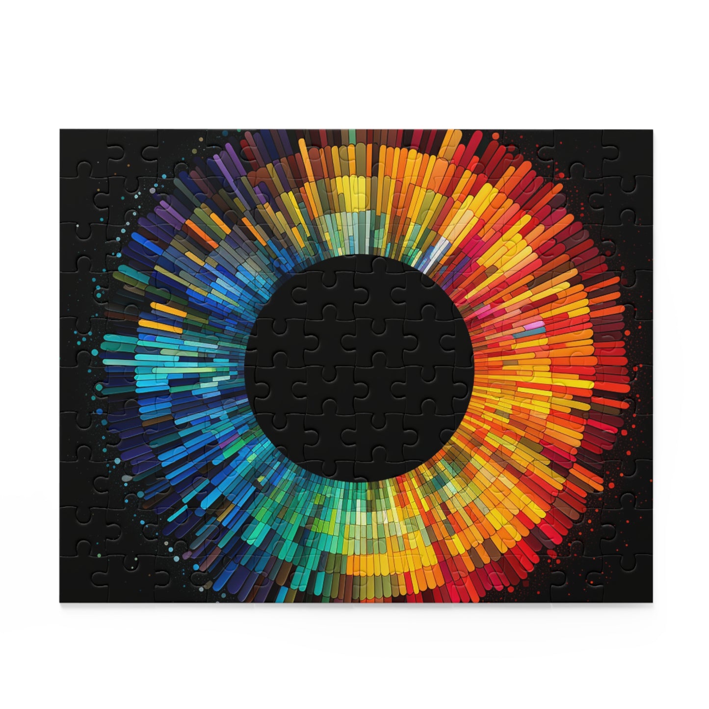 Colorful Circular Puzzle with Artistic Color Palette, Mindful Entertainment, Unique Circular Jigsaw Puzzle with Color Palette Design, Family