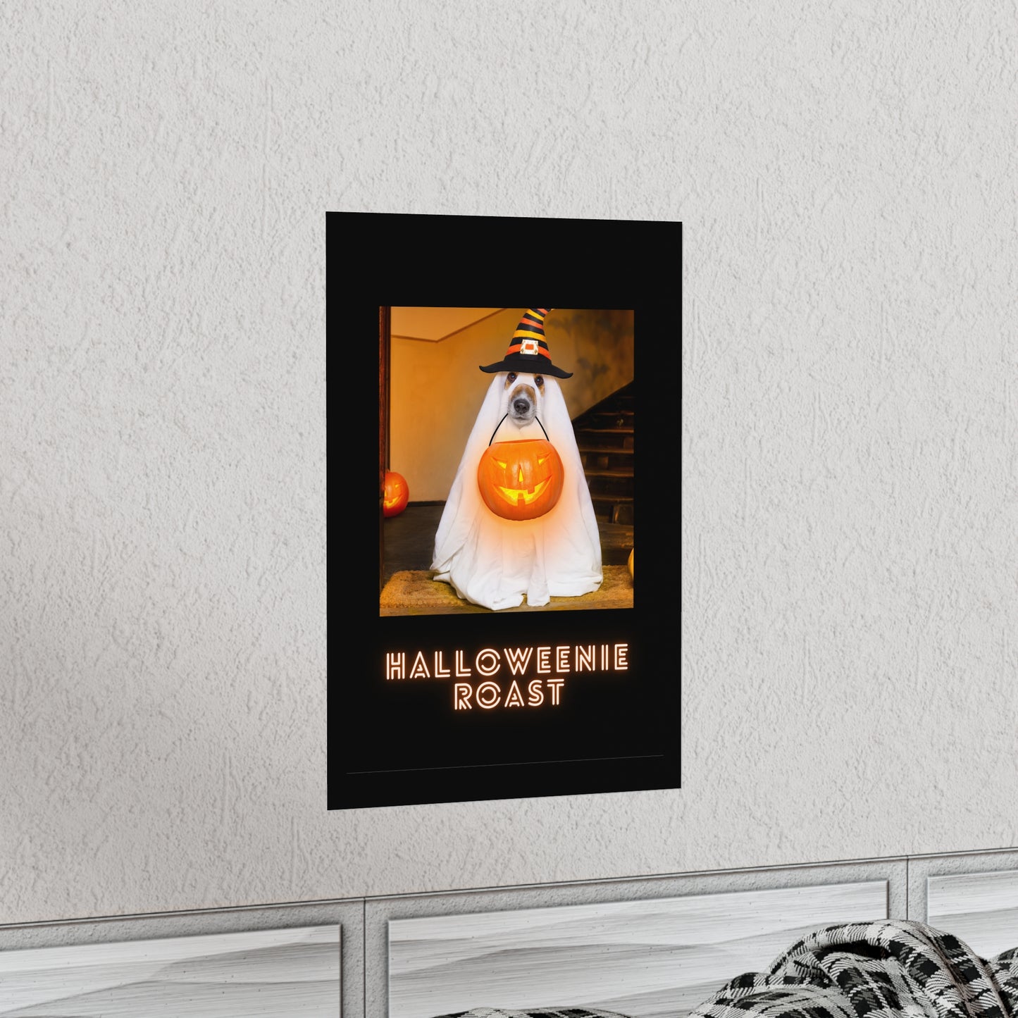 Holloweenie Roast - Halloween Poster - Halloween Wall Decor - Halloween Wall Art - Halloween Dog