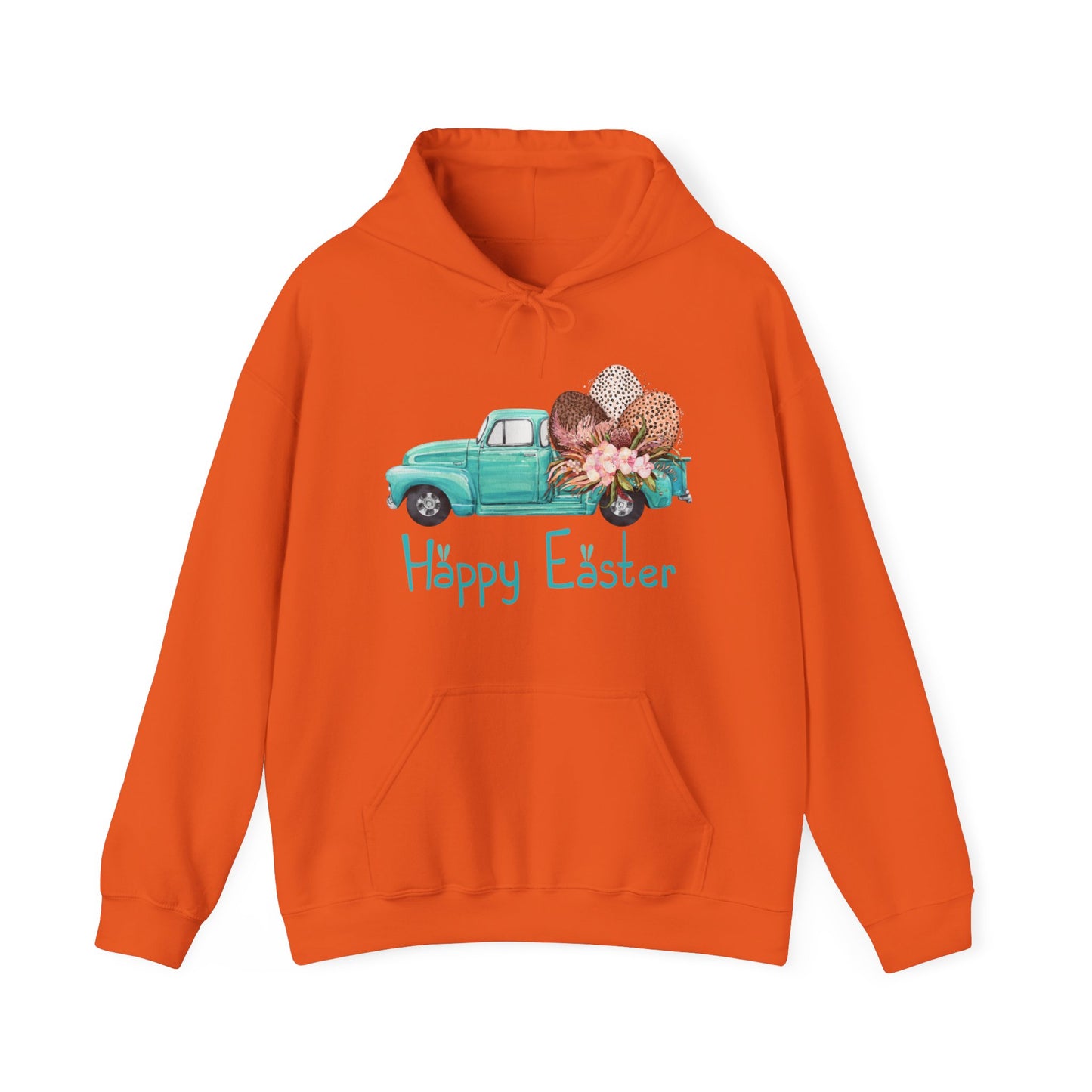 Happy Easter Vintage Truck Hooded Sweatshirt, Vintage Truck Easter, Womens Easter Sweater, Pink Easter Truck Sweater, Funny Easter Day Gift, Easter Day Apparel