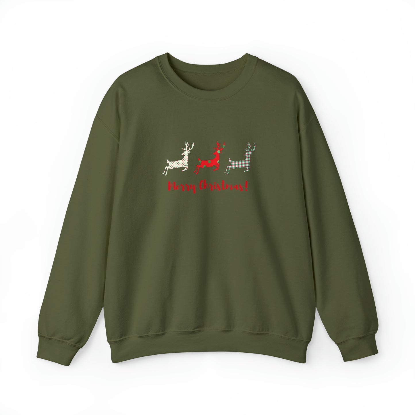 Buffalo Plaid Reindeer Merry Christmas Sweatshirt,Reindeer Shirt,Peeping Reindeer Shirt,Merry Christmas Shirt,Christmas Family Shirt,Xmas Shirt