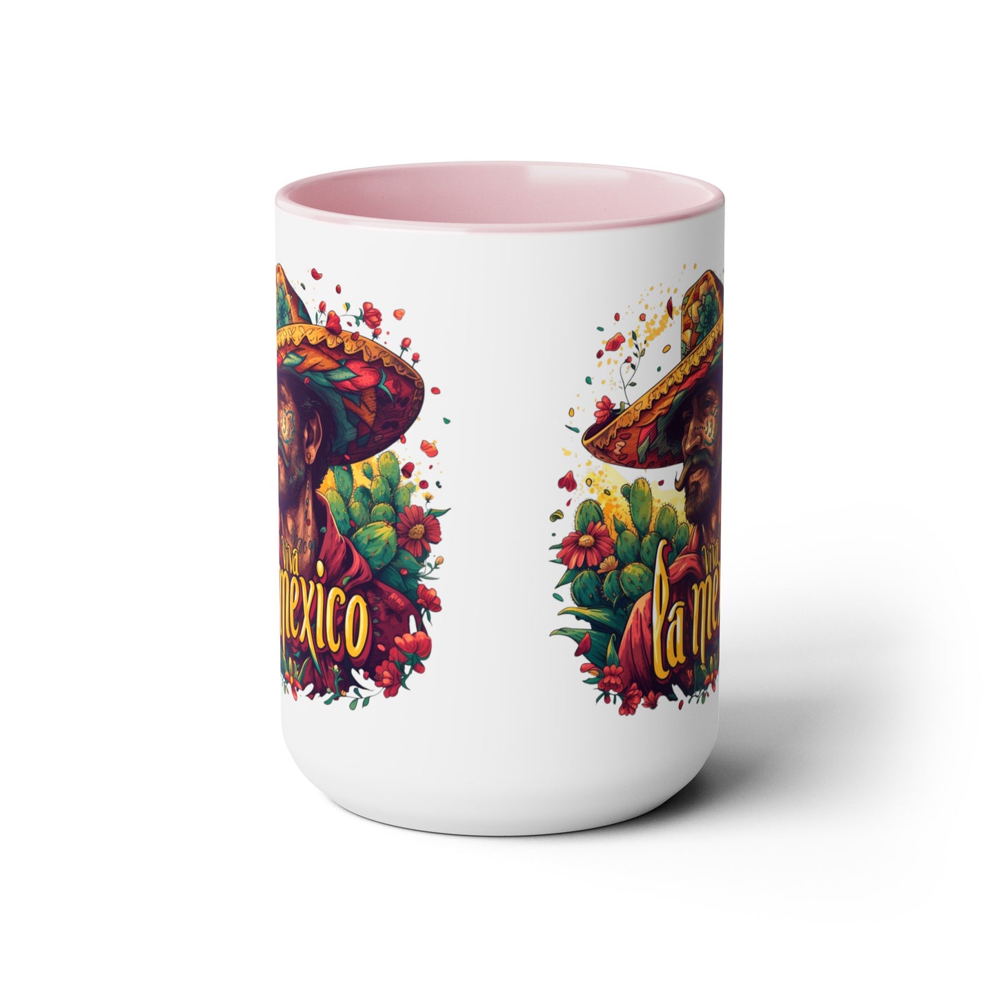 Mexican Fiesta Viva la Mexico 15 oz Mug - Colorful Pottery Coffee Mug, Viva la Mexico 15 oz Mug - Colorful Mexican-Inspired Coffee Cup