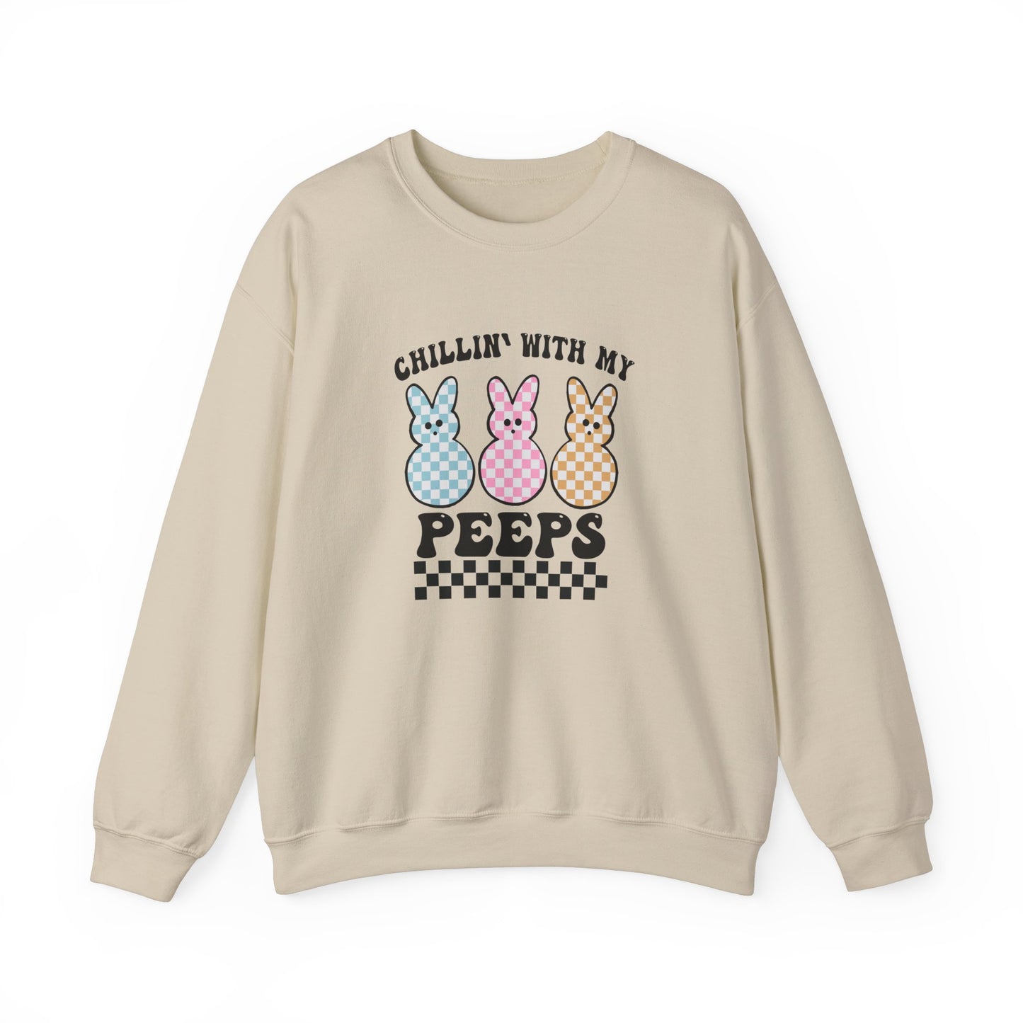 Chillin With My Peeps Sweatshirt, Cute Easter Peeps Shirt, Trendy Easter Day Outfit, Peeps Easter Holiday Shirt, Easter Family Sweatshirt