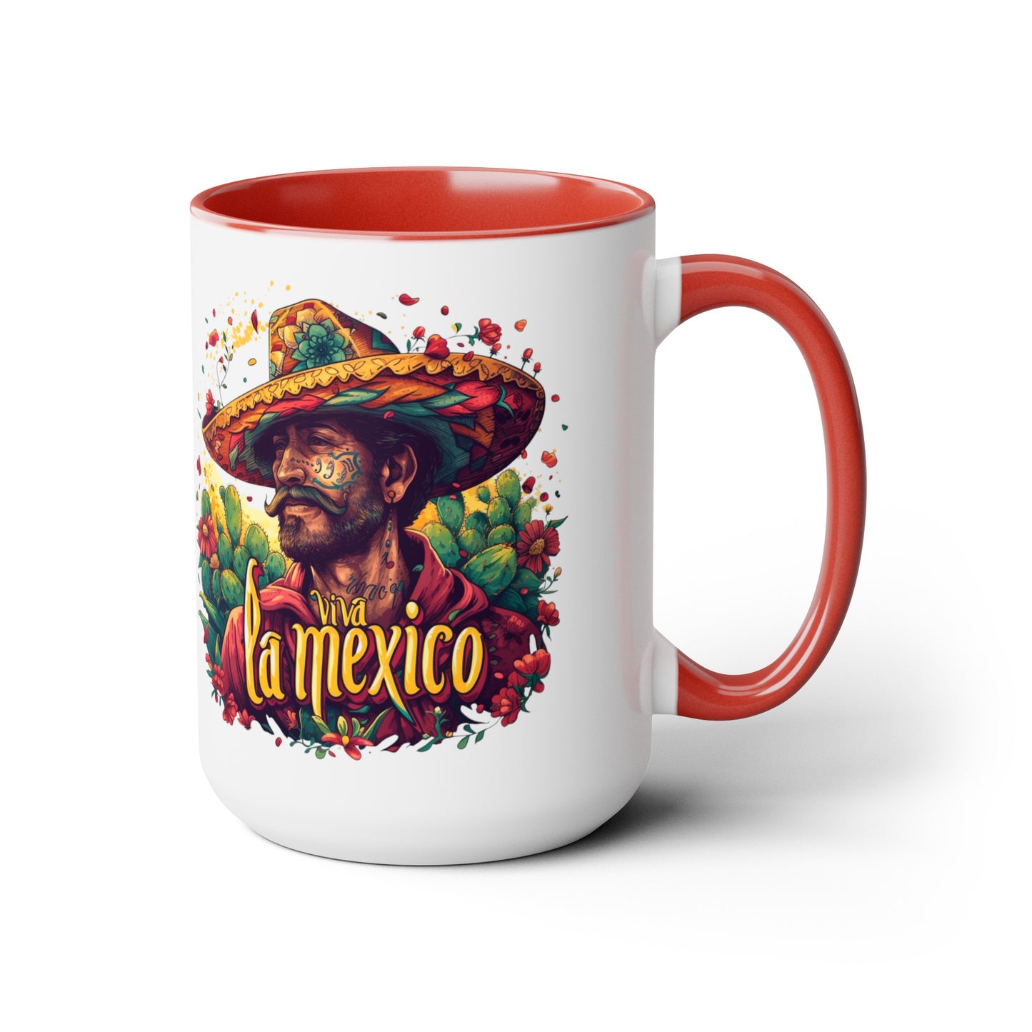 Mexican Fiesta Viva la Mexico 15 oz Mug - Colorful Pottery Coffee Mug, Viva la Mexico 15 oz Mug - Colorful Mexican-Inspired Coffee Cup