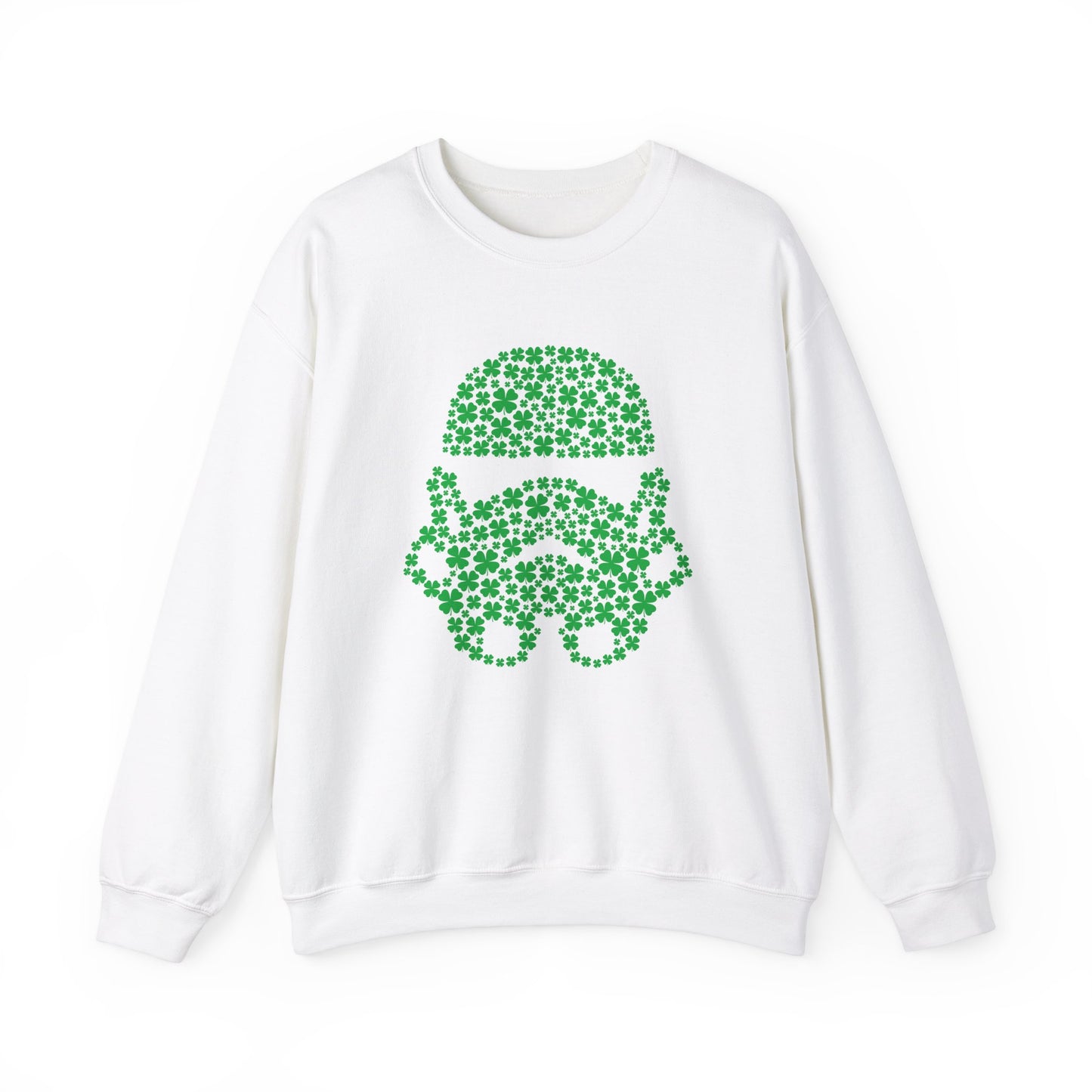 Galactic Love Defender Sweatshirt - Stormtrooper Clover Edition for St. Patrick's Day, St Pattys Day Sweatshirt, Four Leaf Clover Sweater