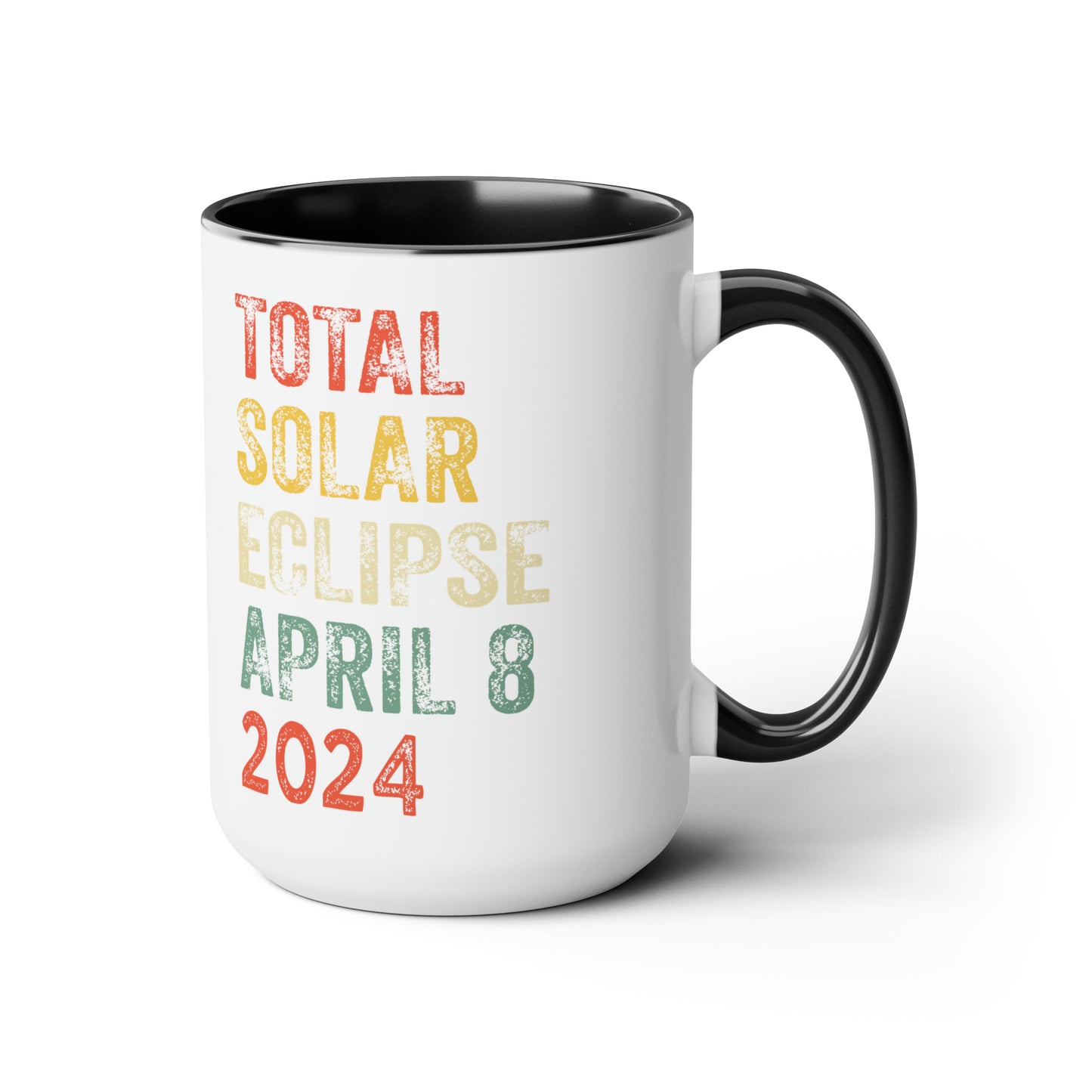 Collectible 15 oz Mug for Solar Eclipse Enthusiasts, Vintage Style - Total Solar Eclipse April 8 2024, Total Solar Eclipse April 8 2024 Mug