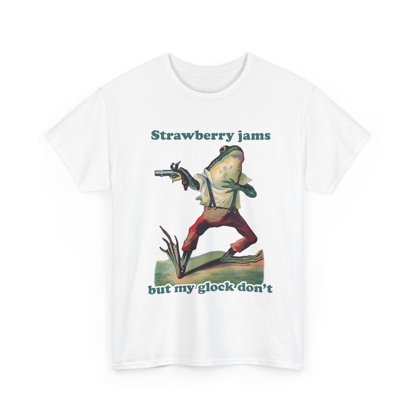 Strawberry Jams But My Glock Don't Funny Tshirt - Hilarious Tee for Gag Gift