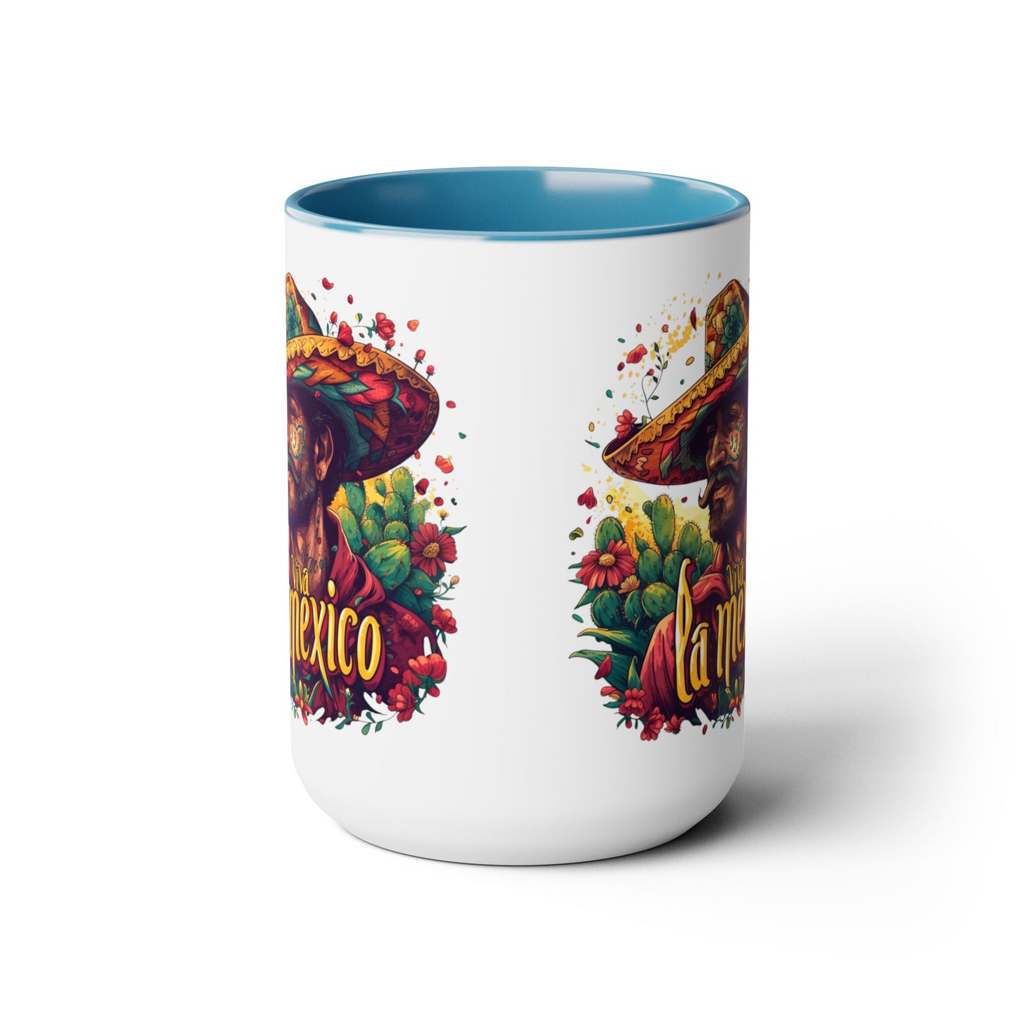 Mexican Fiesta Viva la Mexico 15 oz Mug - Colorful Pottery Coffee Mug, Viva la Mexico 15 oz Mug - Colorful Mexican-Inspired Coffee Cup