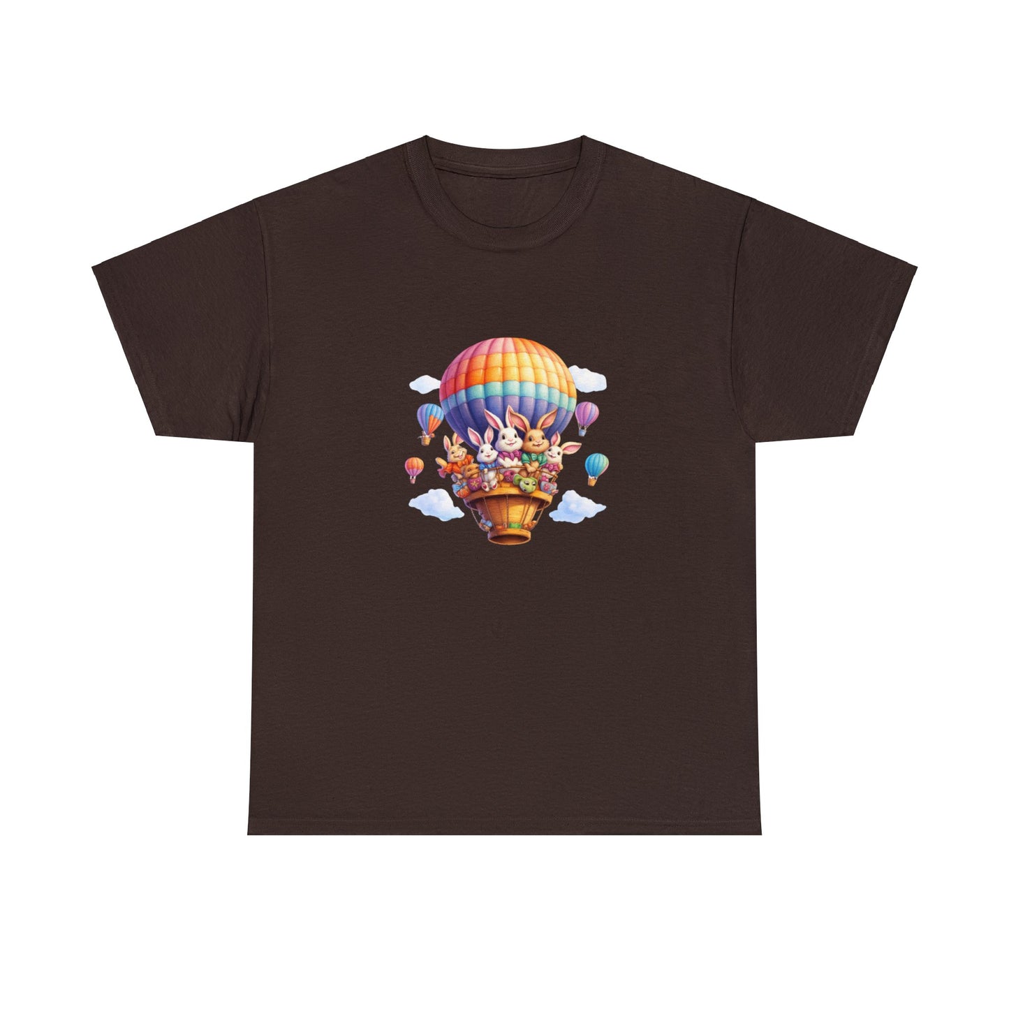 Stay Stylish this Easter with a Unique Bunny Hot Air Balloon Shirt - Limited Edition Design!  Unisex Heavy Cotton Tee