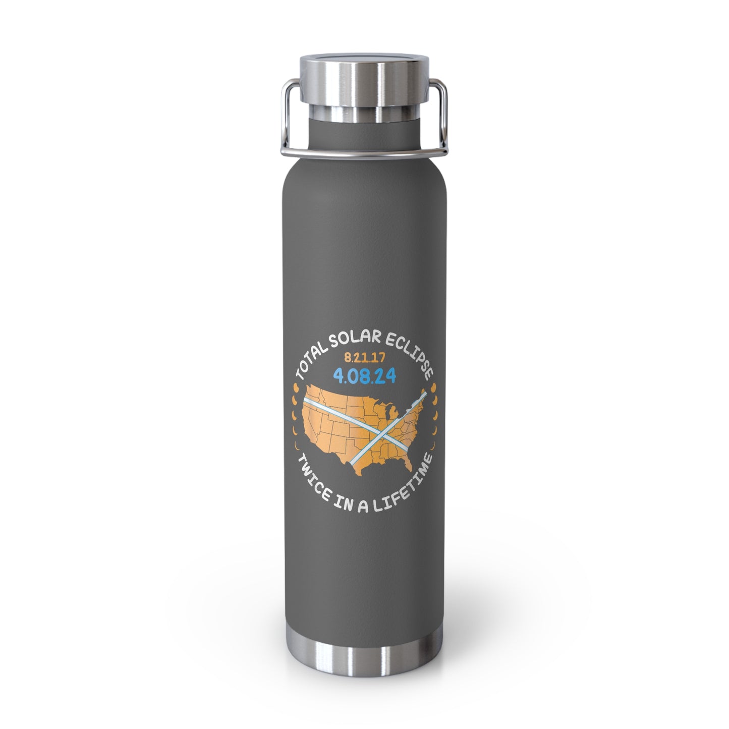 Rare Opportunity: Twice in a Lifetime Total Solar Eclipse Copper Vacuum Insulated Bottle, 22oz, Limited Edition Eclipse Collection