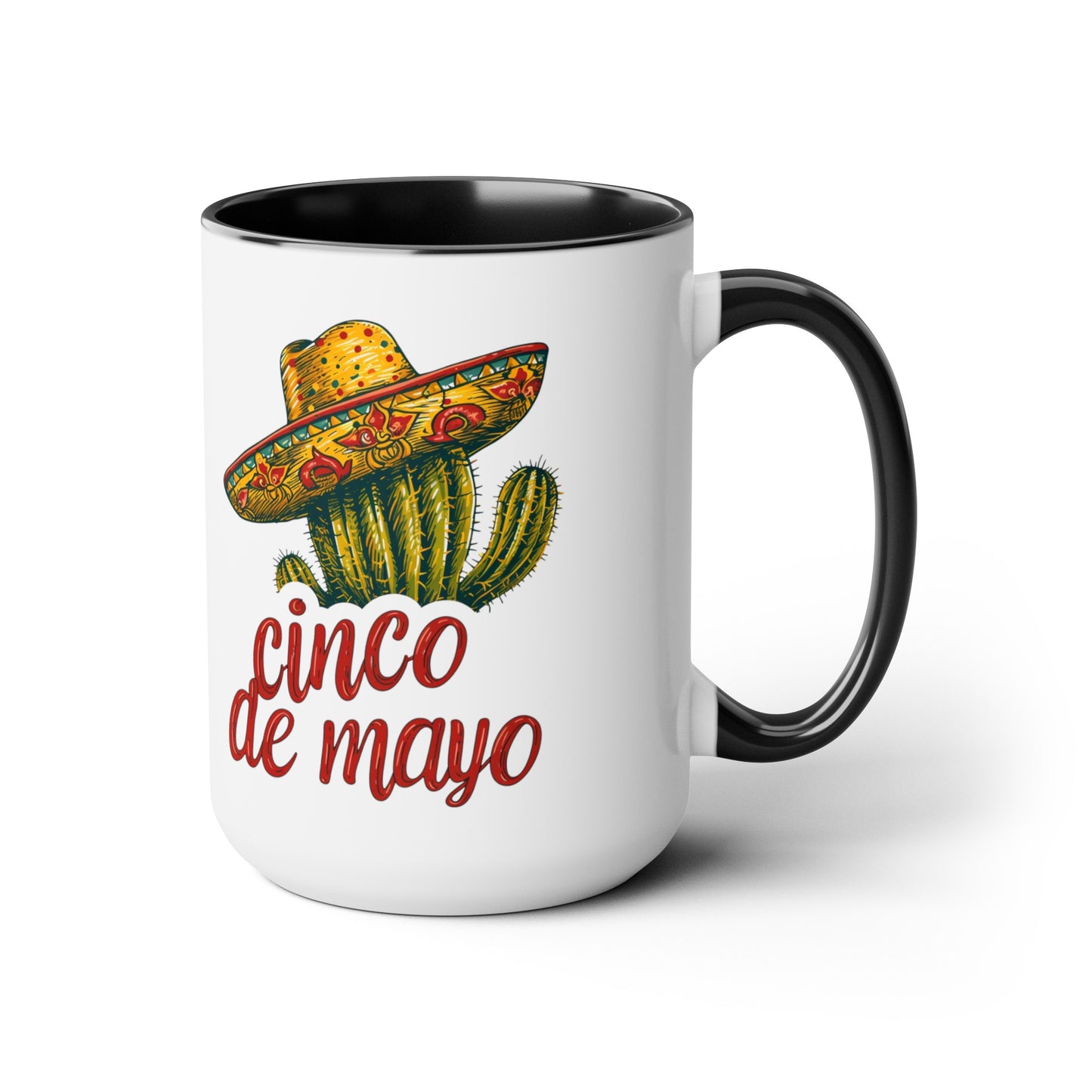 Muy Bueno Cactus Mug - Sombrero Rustic Pottery - 15 oz Drinkware, Festive Cactus Sombrero Mug - Cinco de Mayo 15 oz Cup