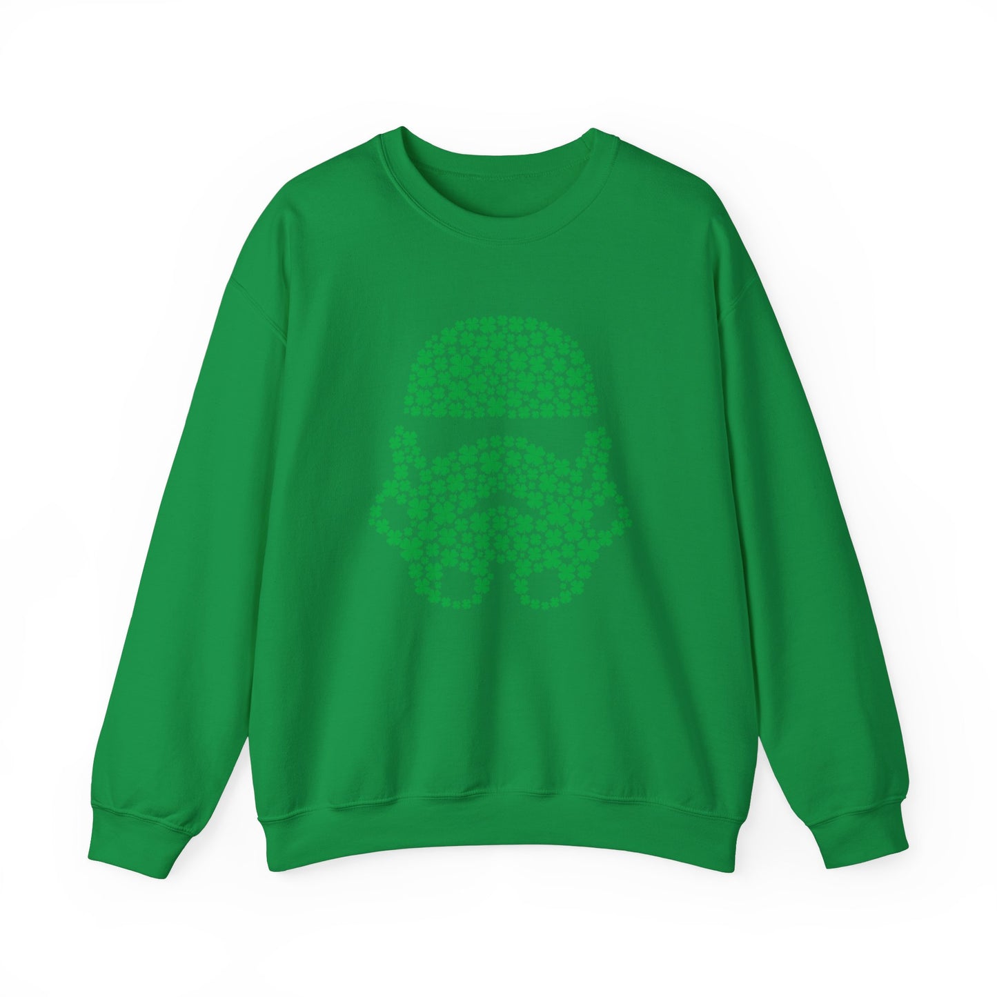 Galactic Love Defender Sweatshirt - Stormtrooper Clover Edition for St. Patrick's Day, St Pattys Day Sweatshirt, Four Leaf Clover Sweater