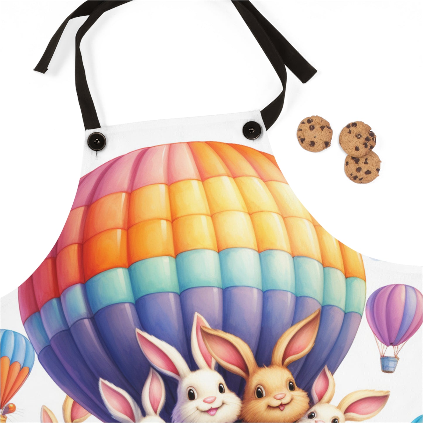 Easter Bunny Bliss: Hot Air Balloon Apron with a Cute Bunny Twist - Ideal for Easter Festivities Apron (AOP)