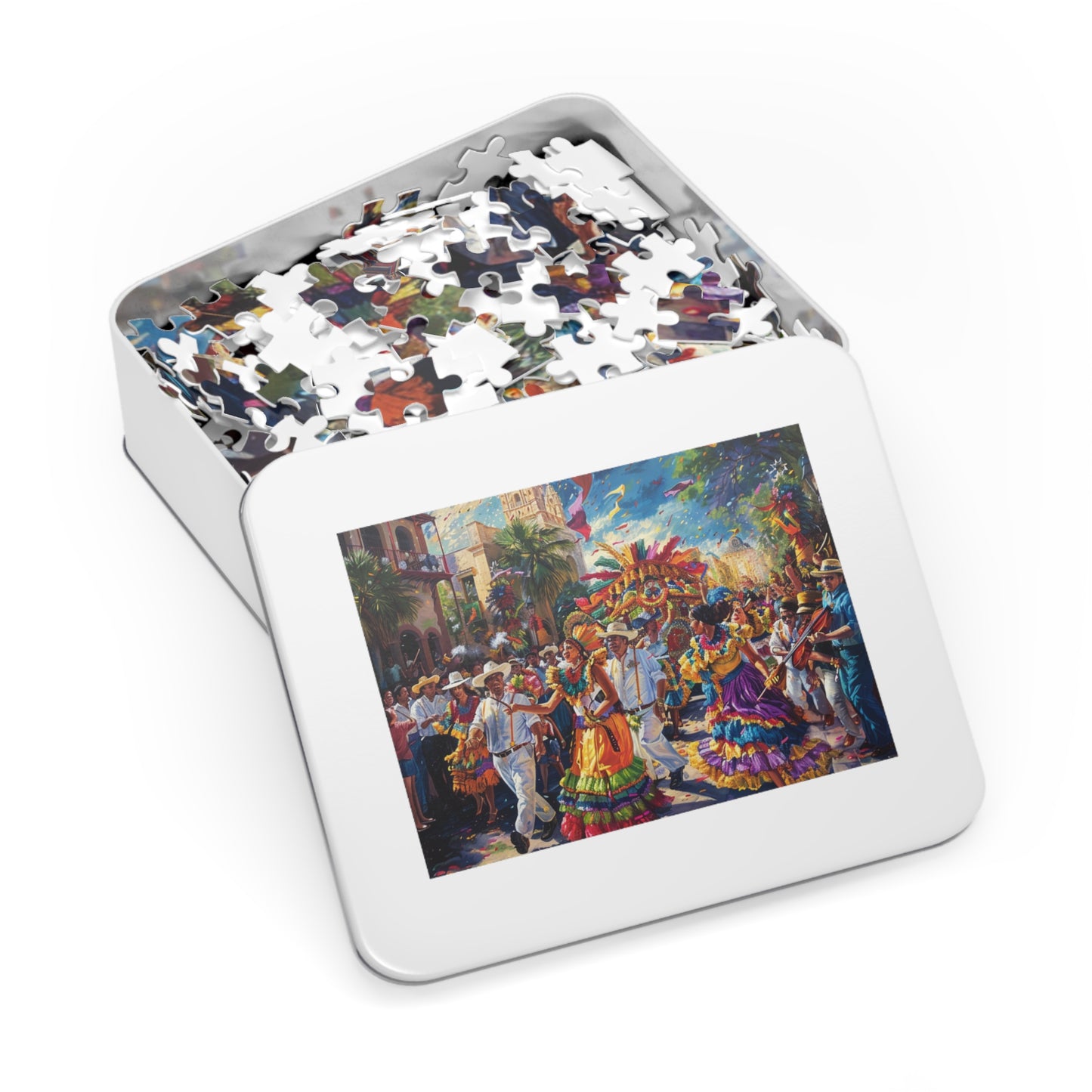 Vibrant Day of the Dead Puzzle - Festive Parade Scene for Mindful Relaxation (30, 110, 252, 500,1000-Piece),Fiesta Parade Puzzle for Family